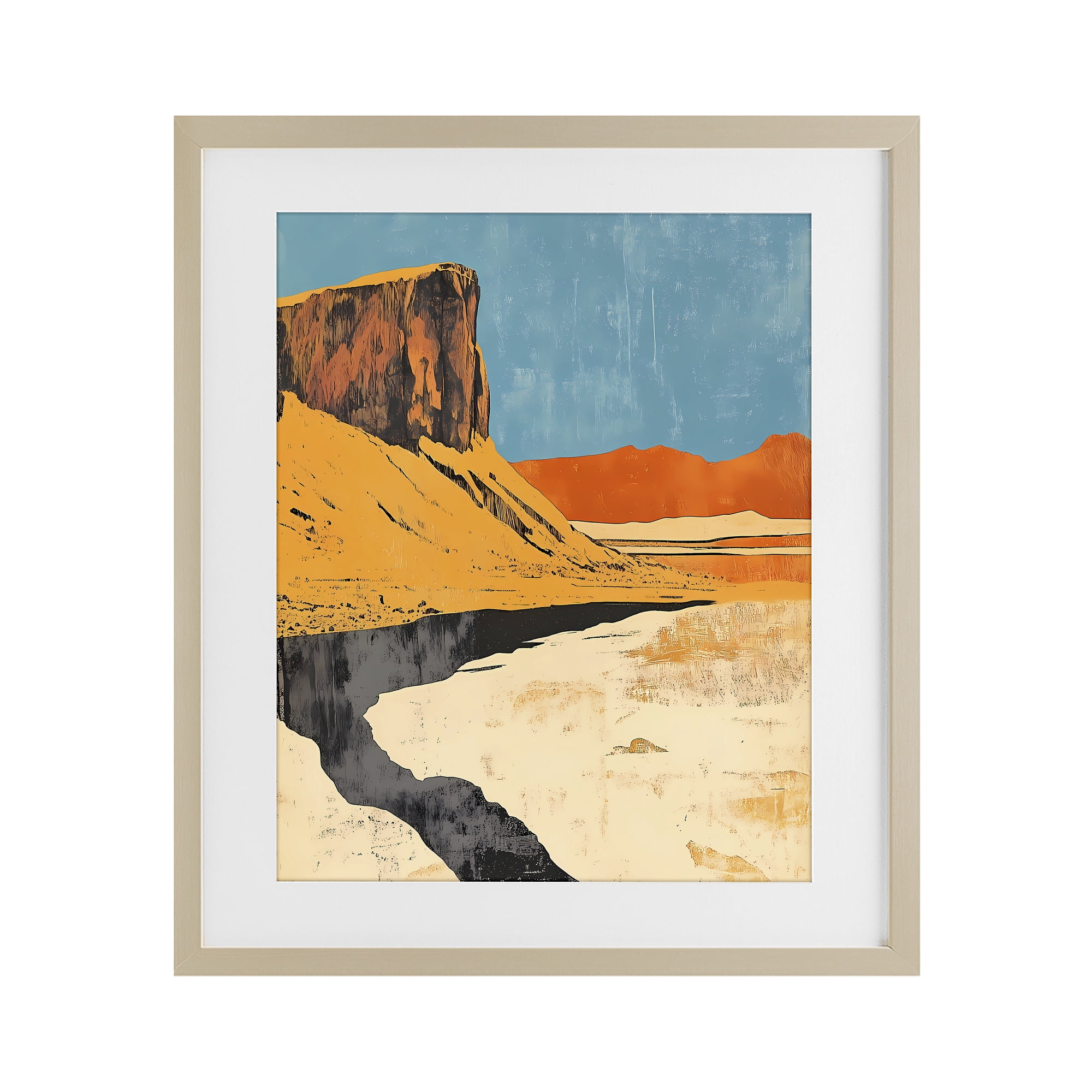 Stupell Industries Canyon Pass Pathway Birch Framed Print Under Glass, design by Walker Noble