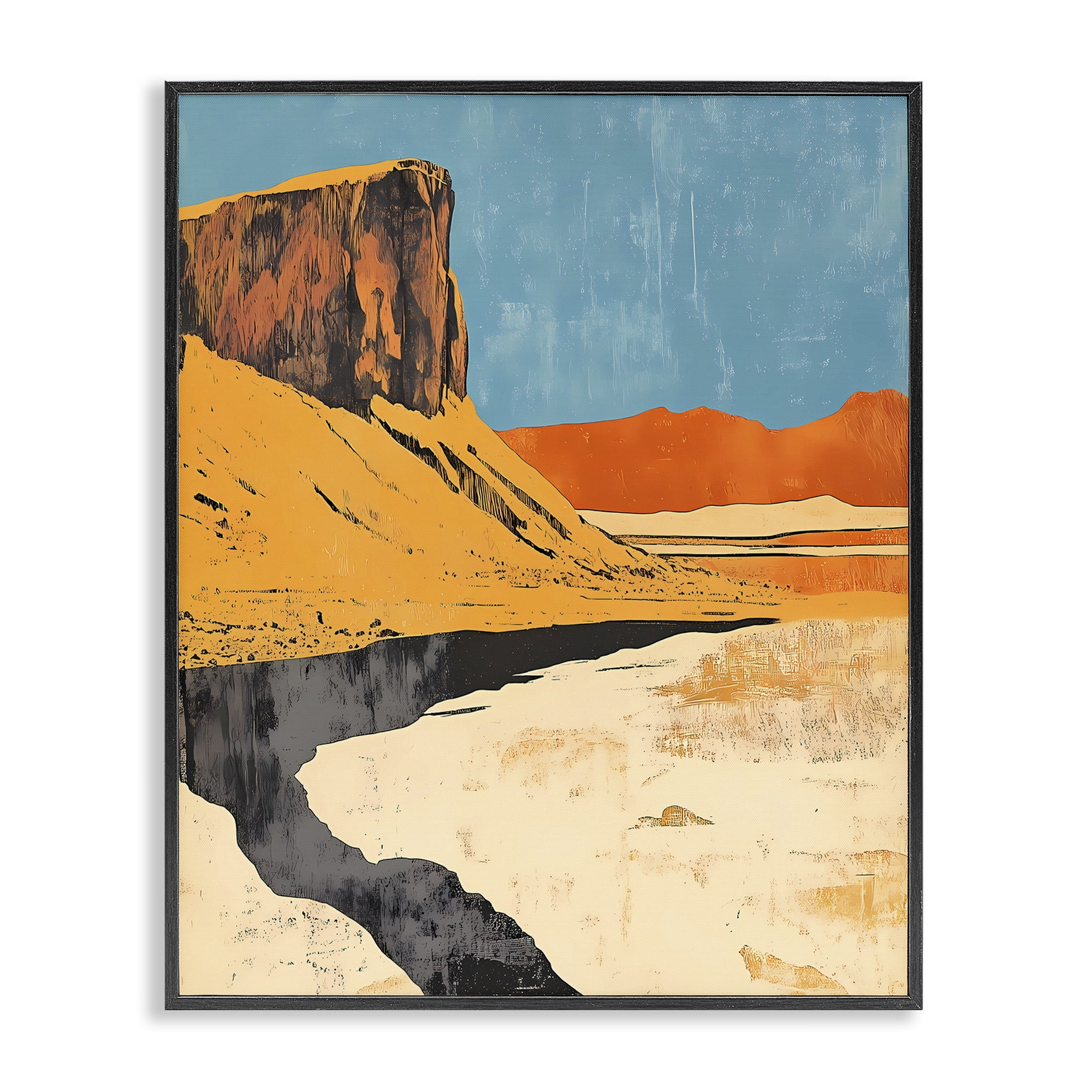 Stupell Industries Canyon Pass Pathway Black Framed Giclee Art, design by Walker Noble
