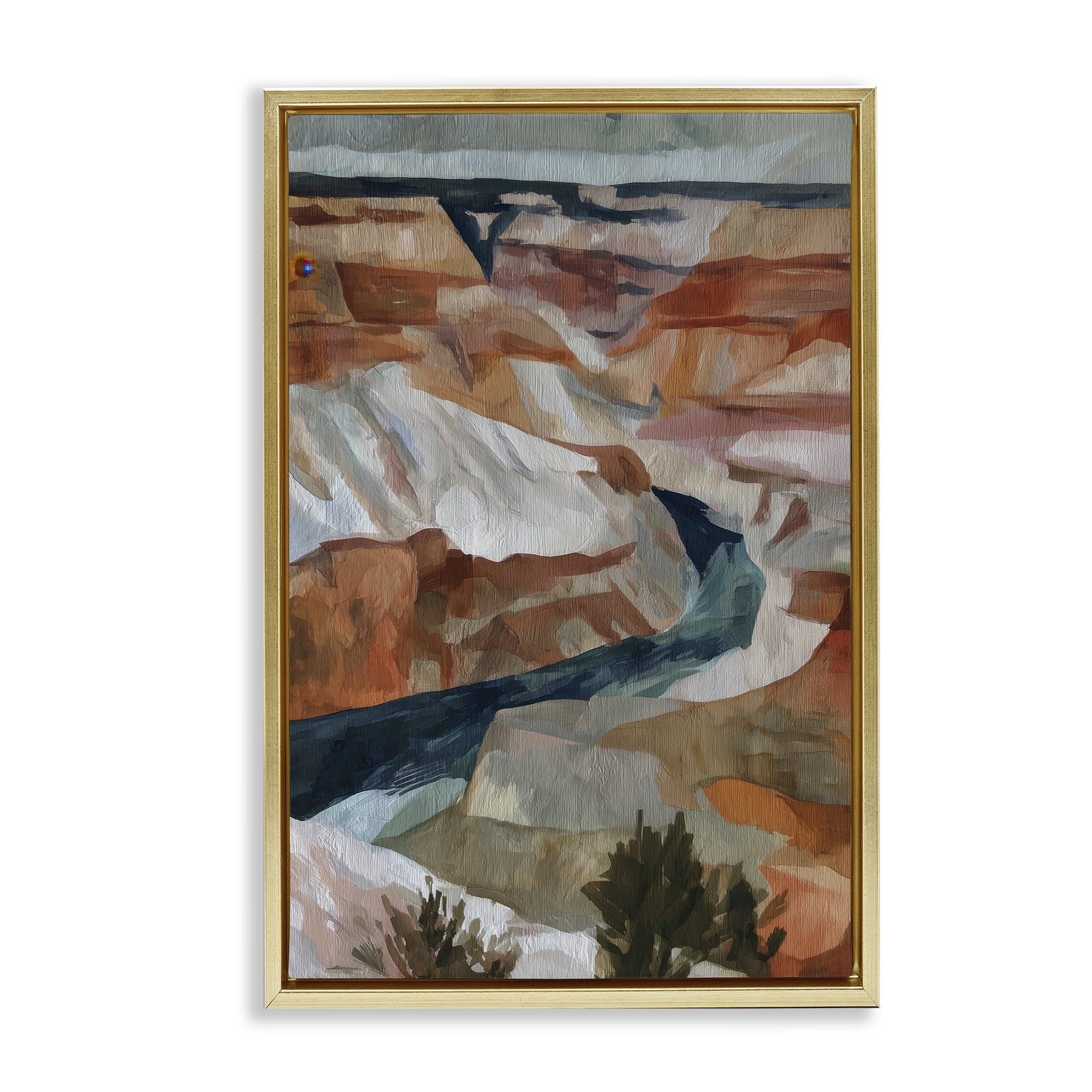 Stupell Industries Canyon Rim Textures Impression Gold Framed Floater Canvas Wall Art, design by Chromatic Storm Studio