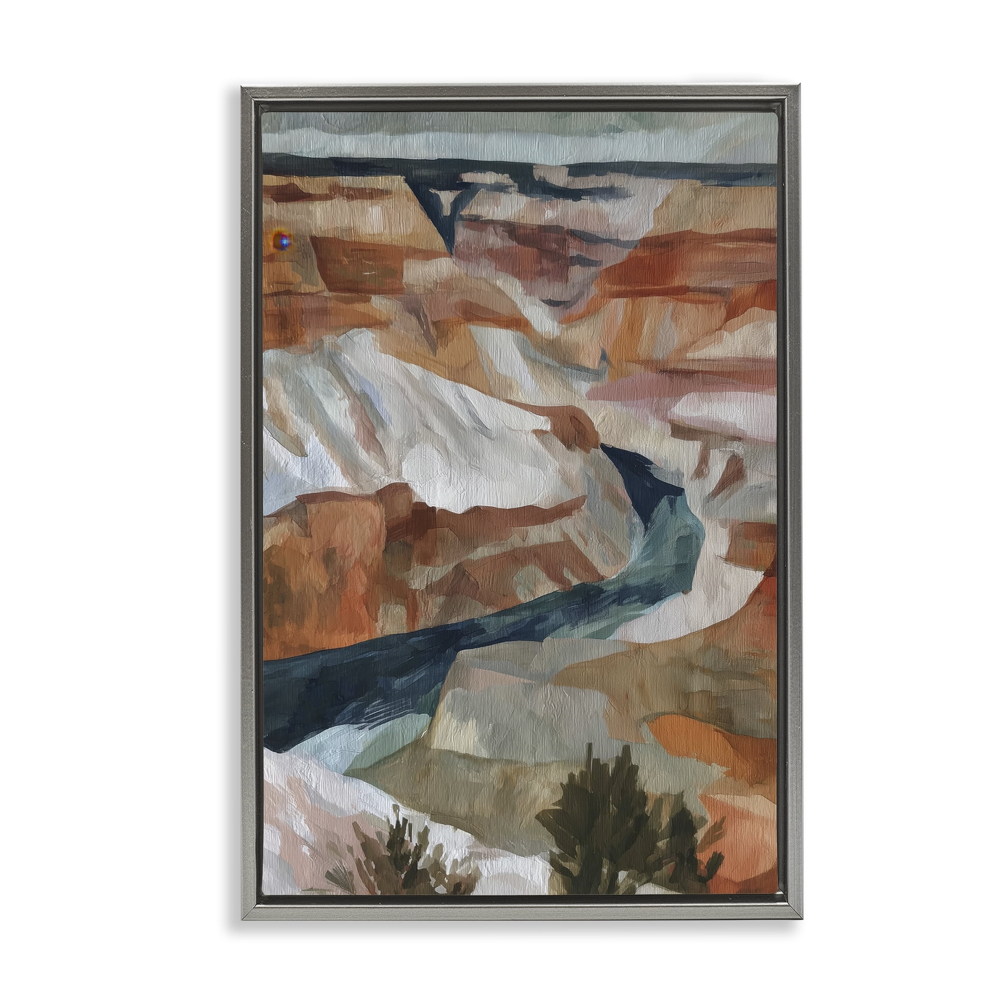 Stupell Industries Canyon Rim Textures Impression Gray Framed Floater Canvas Wall Art, design by Chromatic Storm Studio