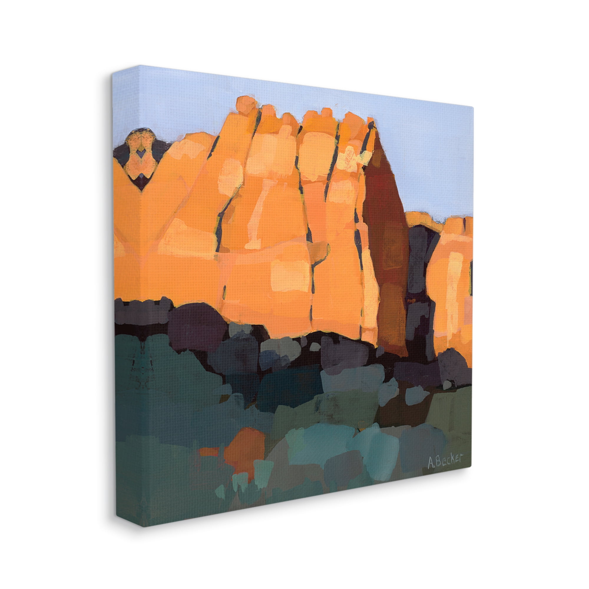 Stupell Industries Canyon Side Abstract Landscape Southwestern Mountains Canvas Wall Art, 36 x 36, Design by Anne Becker