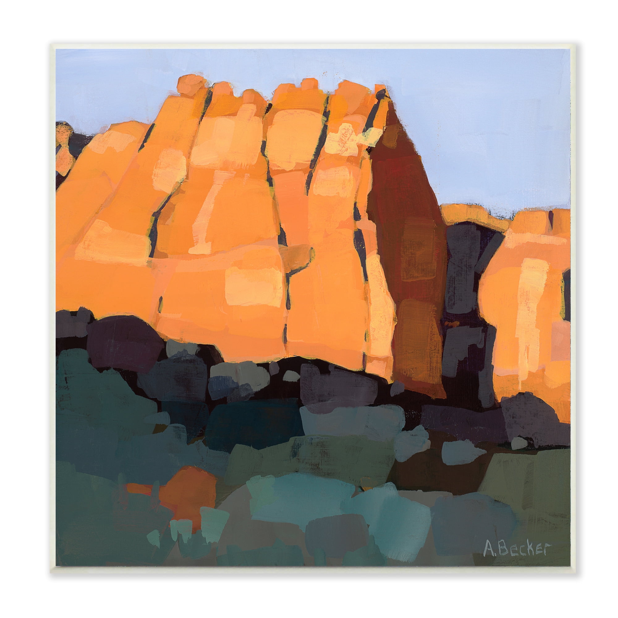 Stupell Industries Canyon Side Abstract Landscape Southwestern Mountains Wall Plaque, 12 x 12, Design by Anne Becker