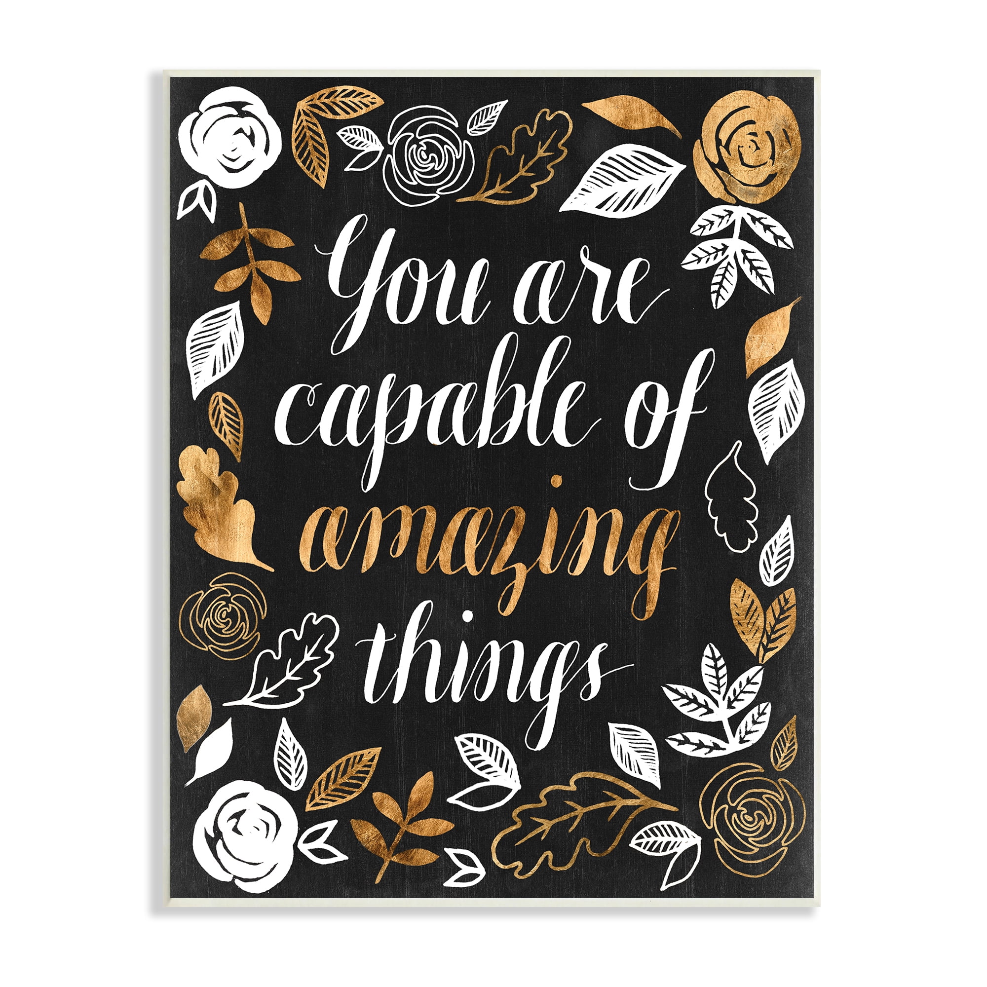 Stupell Industries Capable of Amazing Things Encouragement Autumn Floral, 10 x 15, Designed by Grace Popp