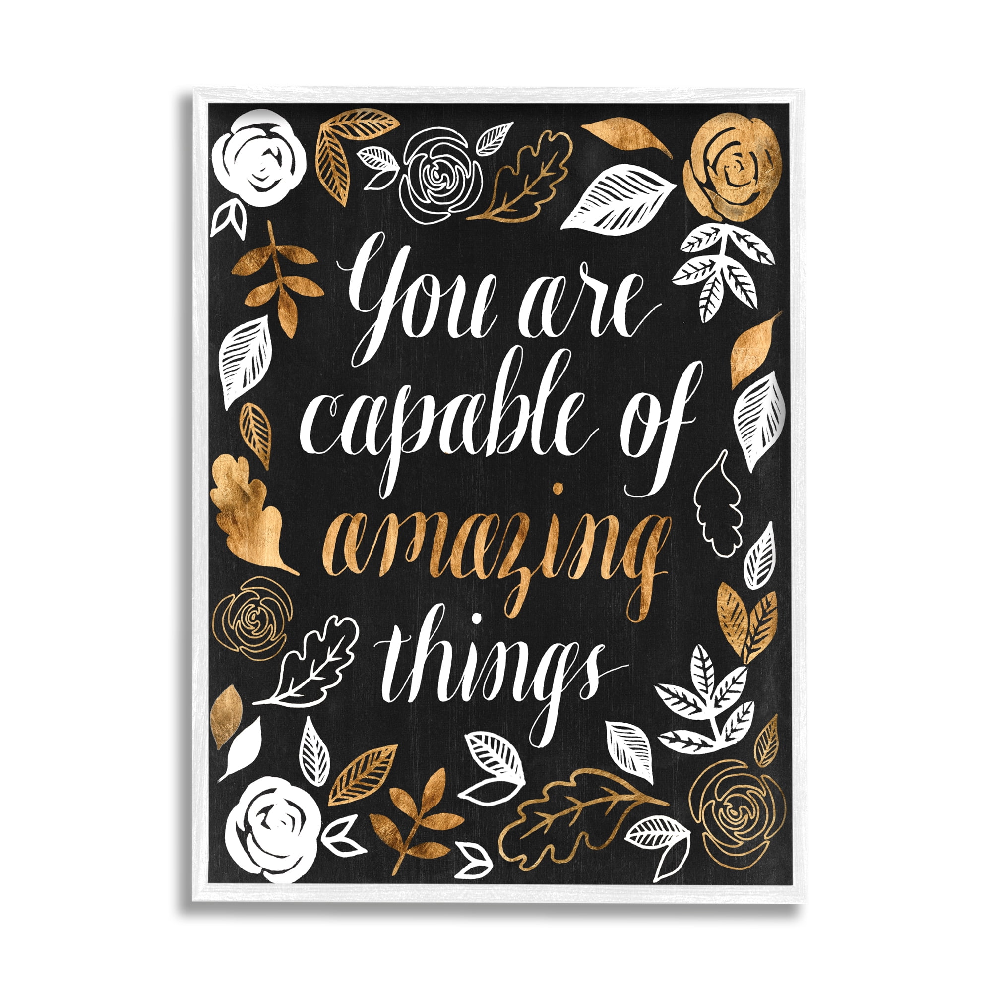 Stupell Industries Capable of Amazing Things Encouragement Autumn Floral, 11 x 14, Designed by Grace Popp