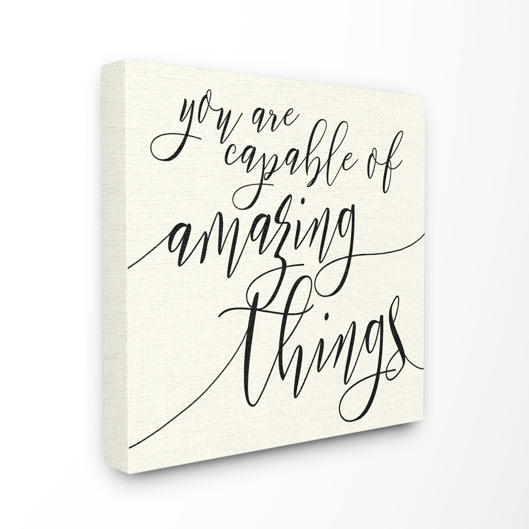 Stupell Industries Capable of Amazing Things Inspirational Painting Gallery Wrapped Canvas Art Print Wall Art, 17 x 17