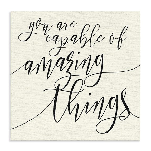 Stupell Industries Traditional Capable of Amazing Things Canvas Art, 17 x 17, by Lil' Rue