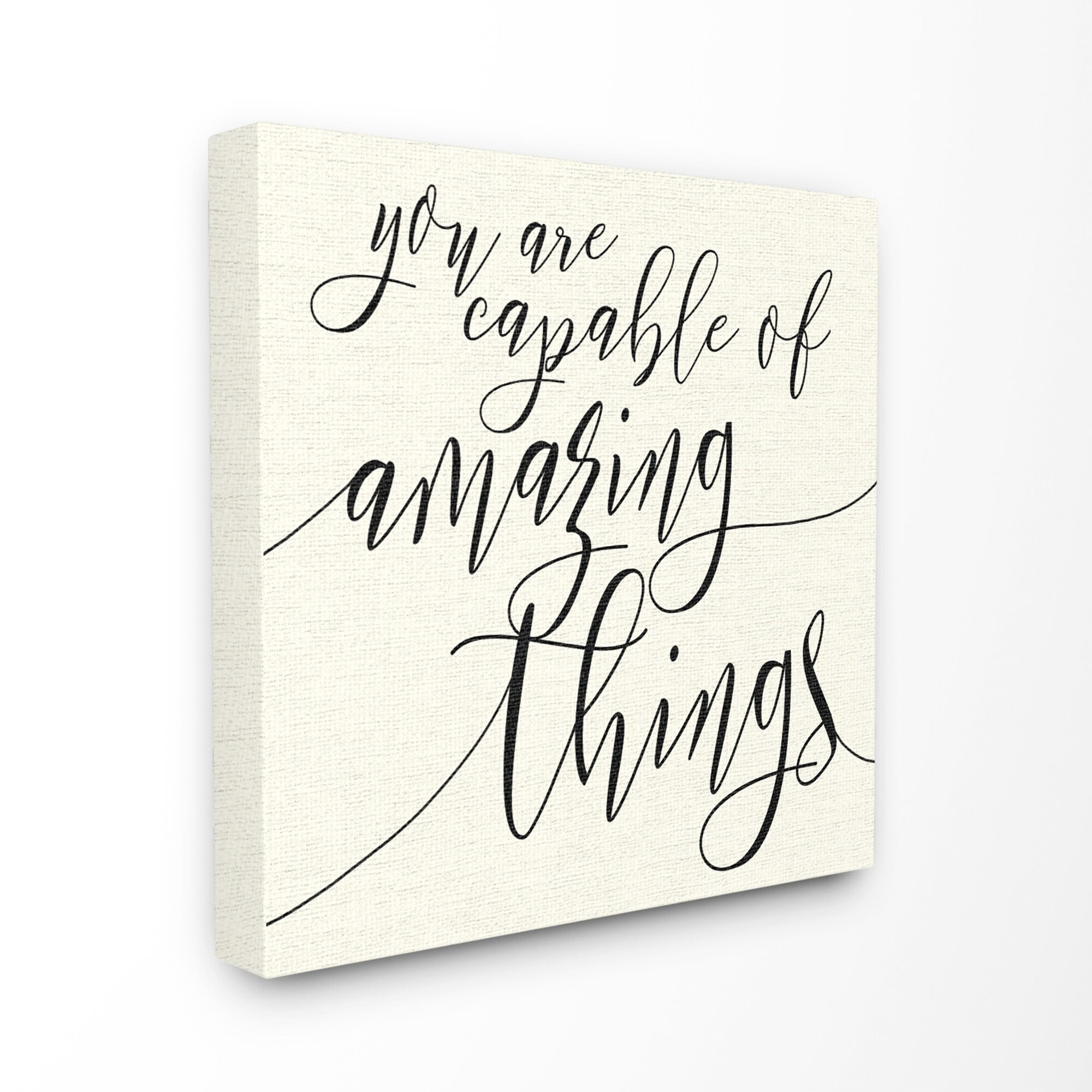 Stupell Industries Capable of Amazing Things Inspirational Painting Gallery Wrapped Canvas Art Print Wall Art, 24 x 24
