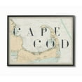 thumbnail image 1 of Stupell Industries Cape Cod Beach Vintage Map Word Design Framed Wall Art by Daphne Polselli, 1 of 8