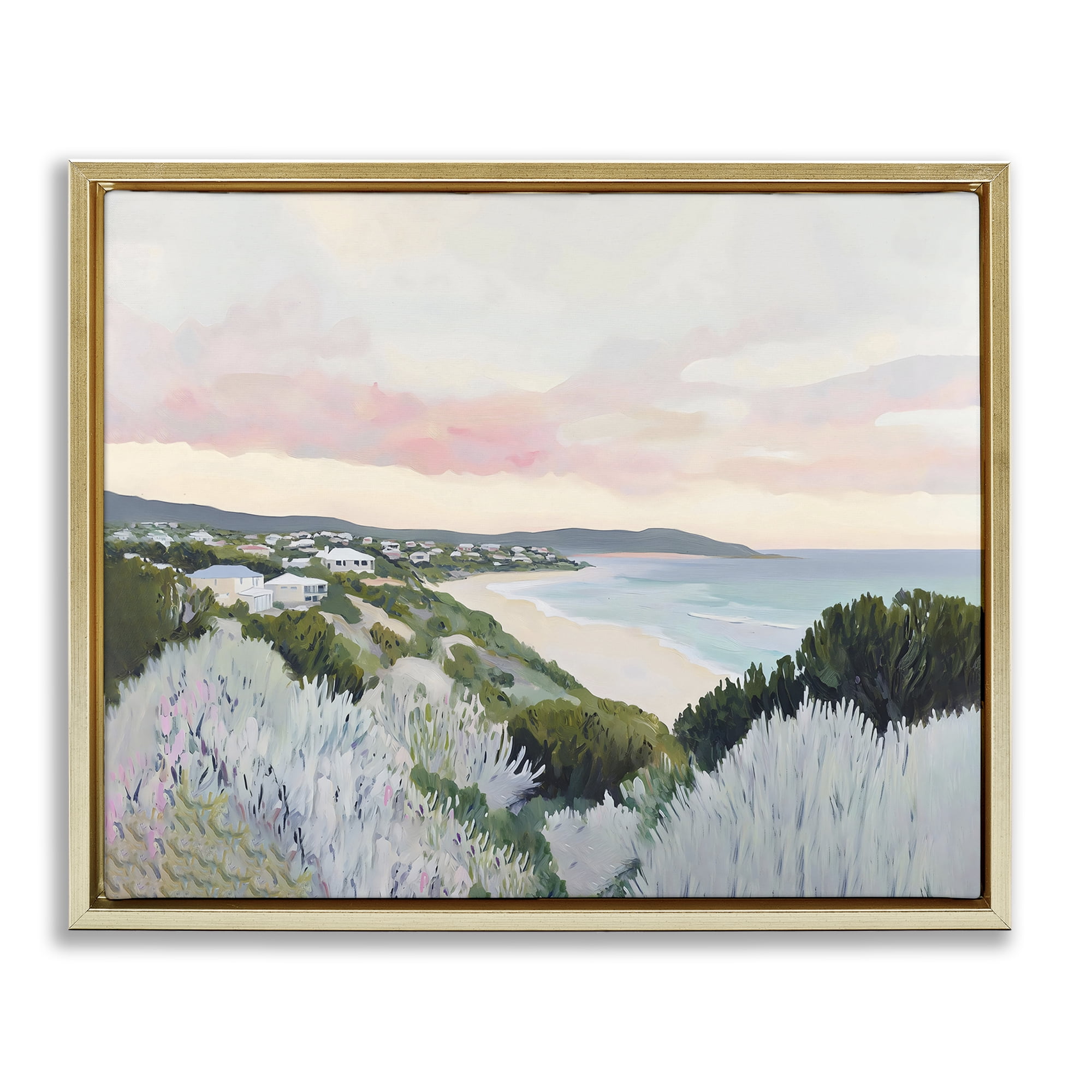 Stupell Industries Cape Cod Evening Light Gold Framed Floater Canvas Wall Art, design by The Prints Vibe