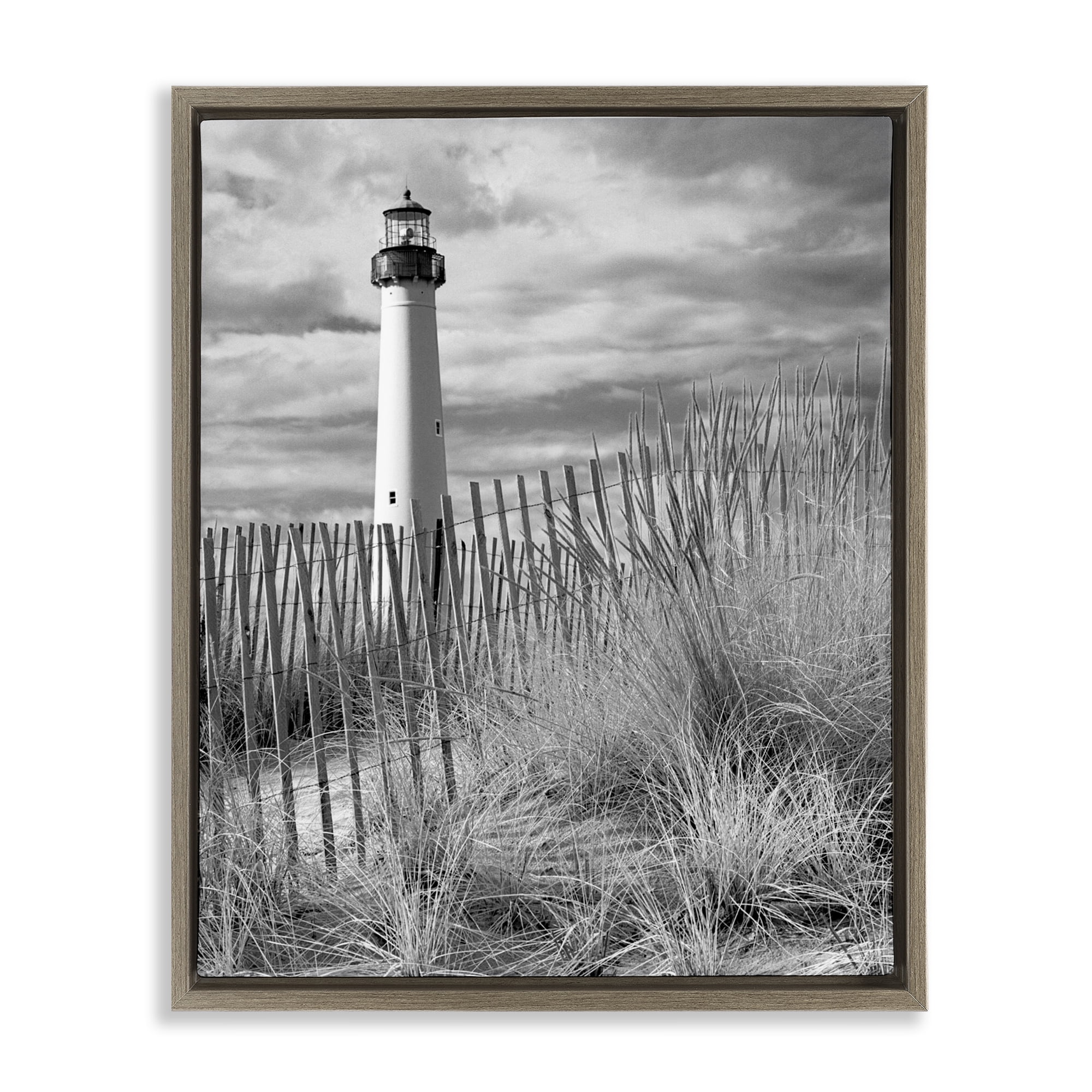 Stupell Industries Cape May Lighthouse View Brown Framed Floater Canvas Wall Art, design by MJ Photography