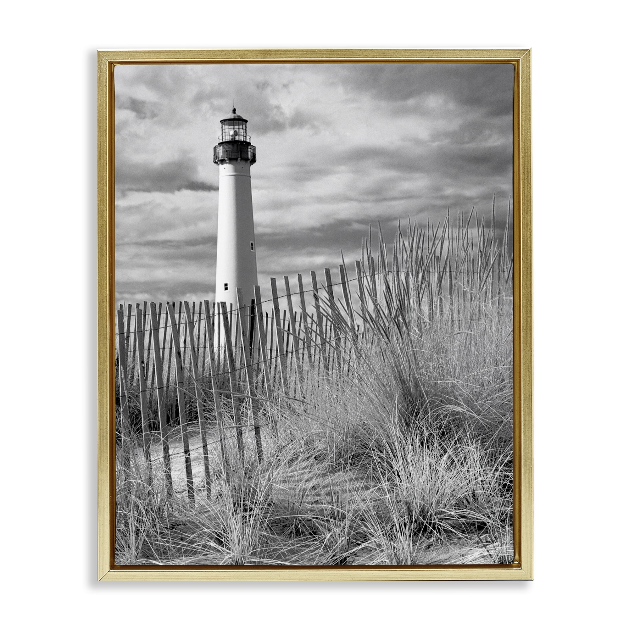 Stupell Industries Cape May Lighthouse View Gold Framed Floater Canvas Wall Art, design by MJ Photography
