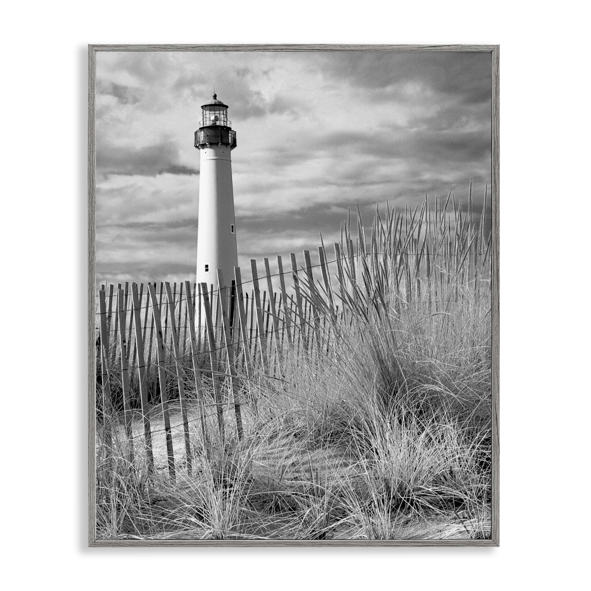 Stupell Industries Cape May Lighthouse View Gray Framed Giclee Art, design by MJ Photography