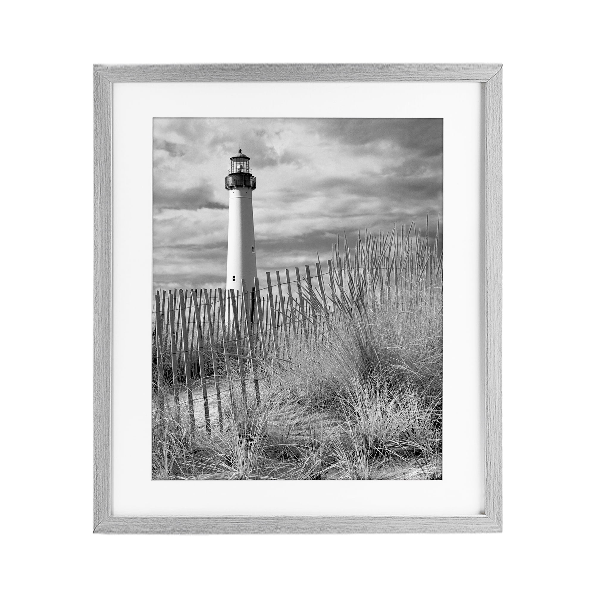Stupell Industries Cape May Lighthouse View Gray Framed Print Under Glass, design by MJ Photography