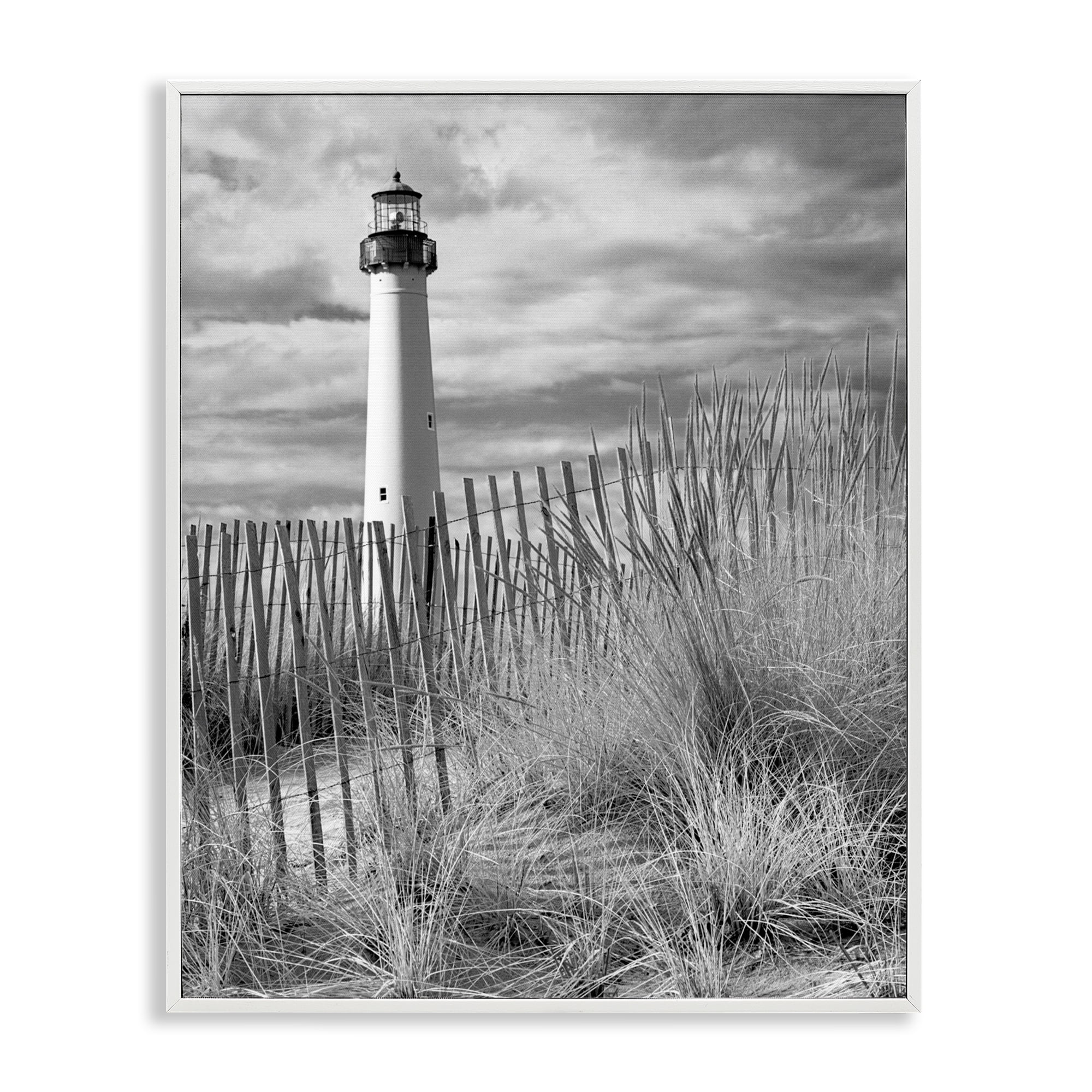 Stupell Industries Cape May Lighthouse View White Framed Giclee Art, design by MJ Photography
