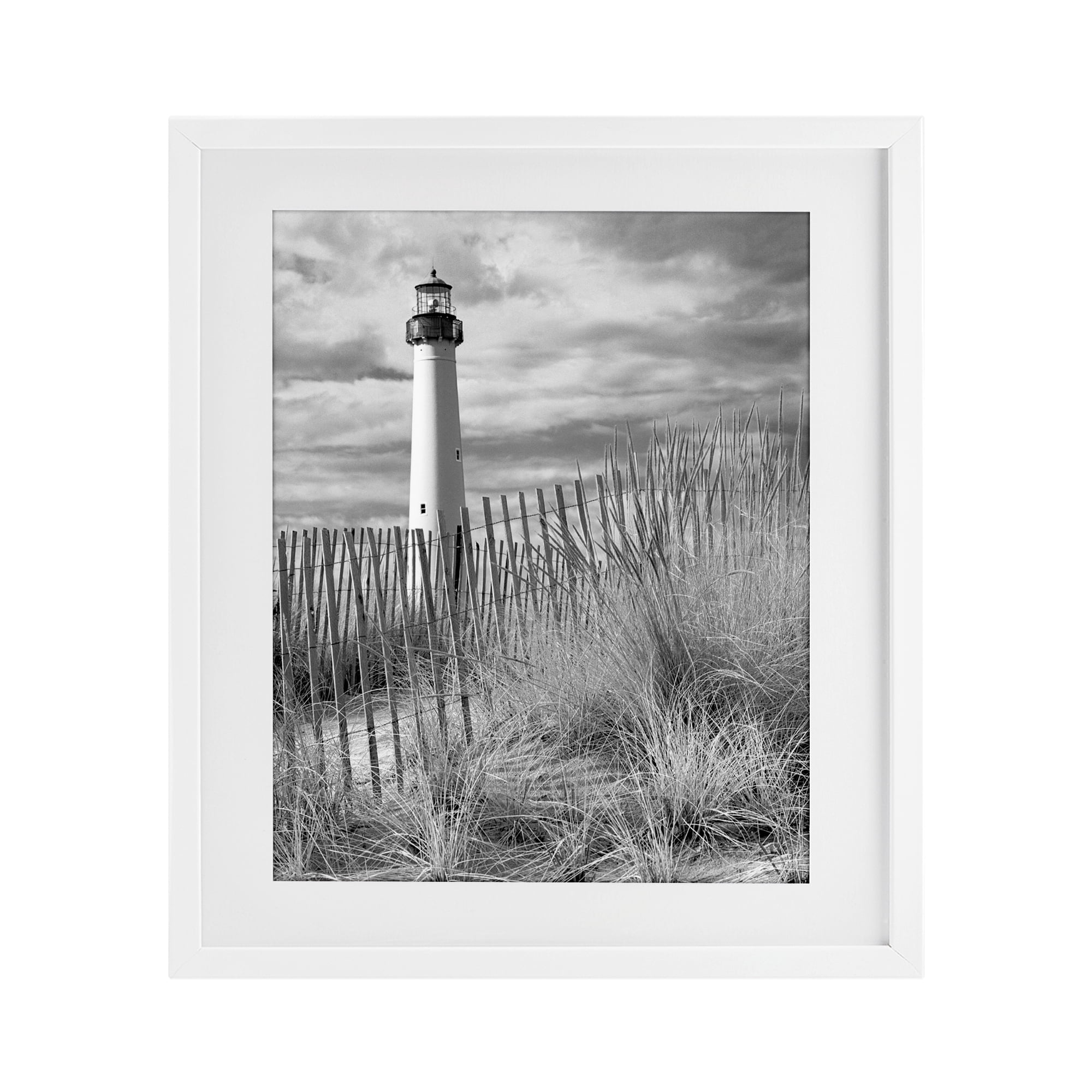 Stupell Industries Cape May Lighthouse View White Framed Print Under Glass, design by MJ Photography