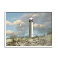thumbnail image 1 of Stupell Industries Cape May Sand Dune Fence Lighthouse Beach Scene with Seagull Graphic Art White Framed Art Print Wall Art, 11x14, by Alan Giana & Company, 1 of 7