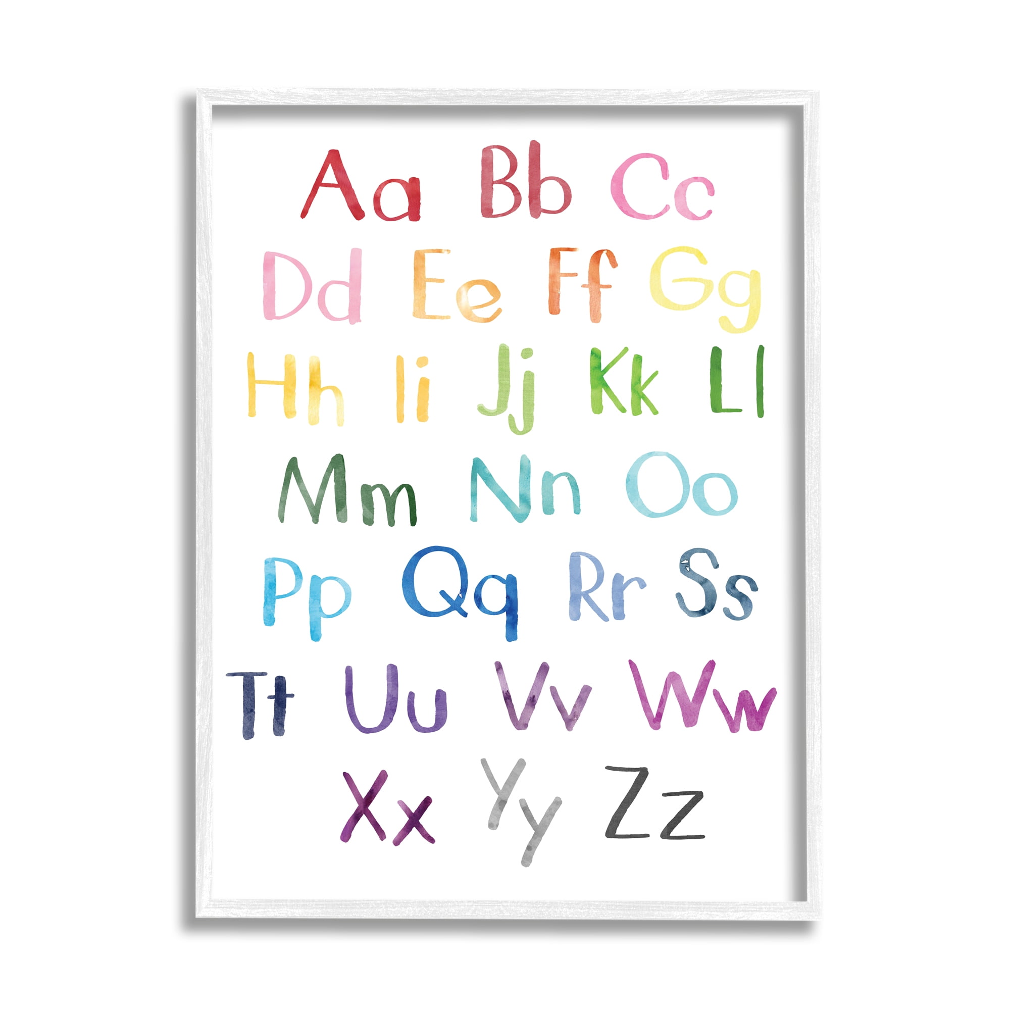 Stupell Industries Capital and Lowercase Alphabet Letters Rainbow ABC ...