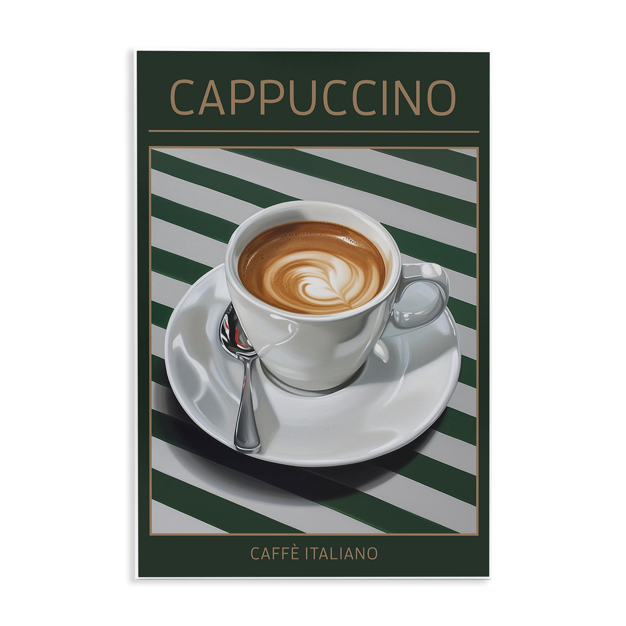 Stupell Industries Cappuccino Coffee over Stripes Wall Plaque Art, design by Andreas Magnusson