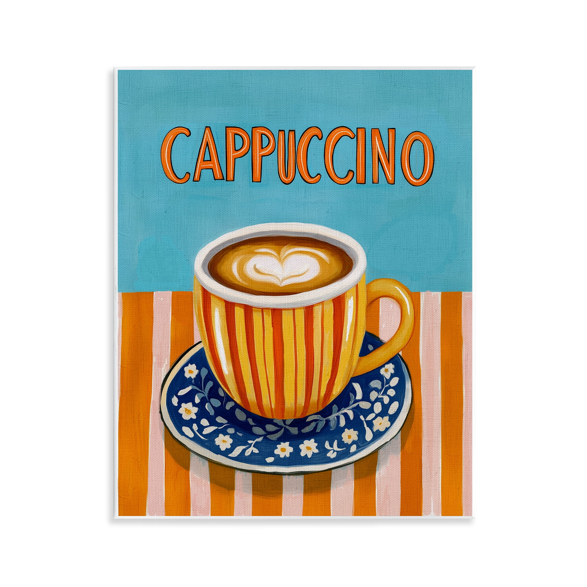 Stupell Industries Cappuccino Stripes Blue & Orange Wall Plaque Art, design by Yen