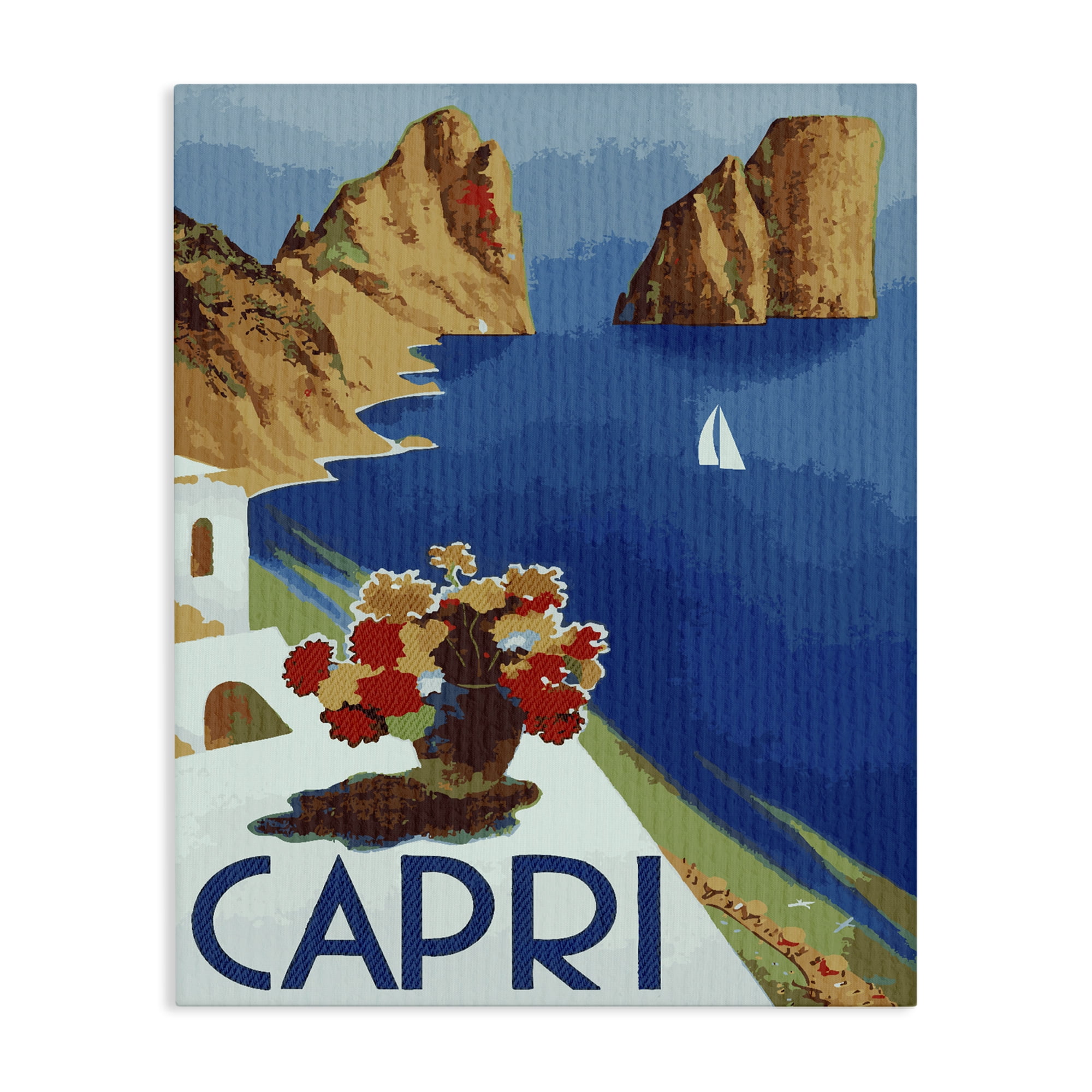 Stupell Industries Capri Island Cliffs Canvas Wall Art, design by Lil' Rue
