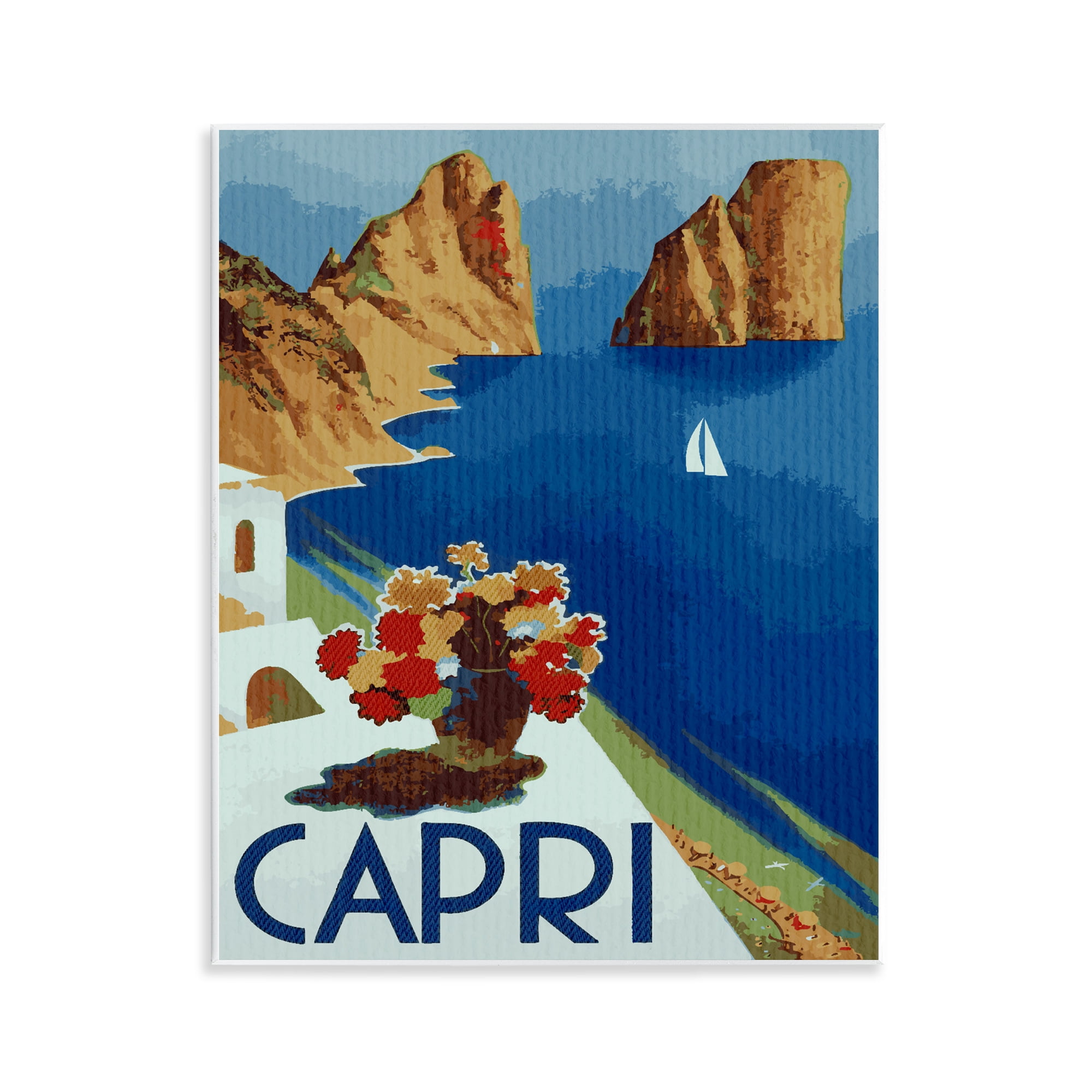 Stupell Industries Capri Island Cliffs Wall Plaque Art, design by Lil' Rue