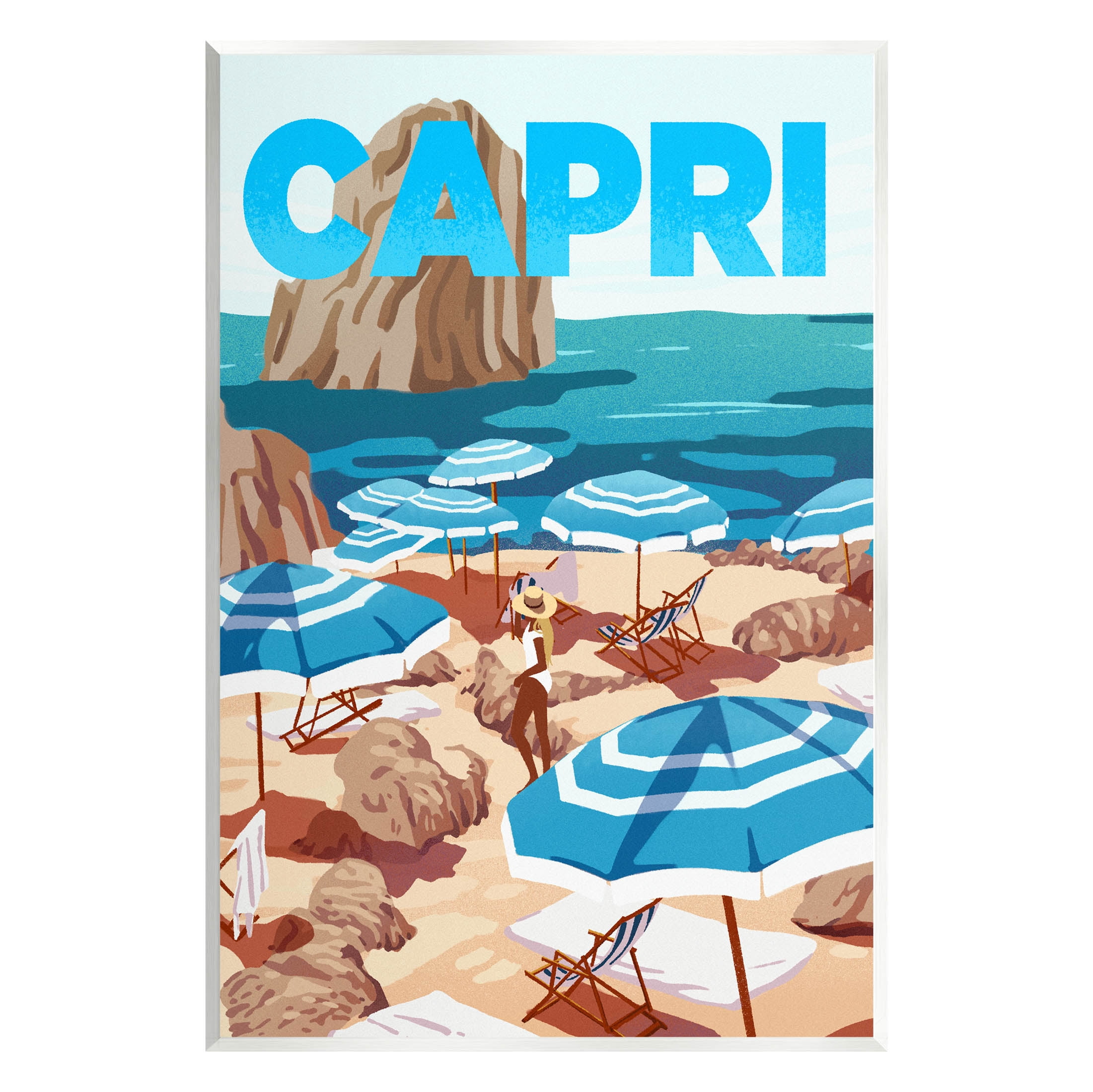 Stupell Industries Capri Italian Summer Beach Island Graphic Art Unframed Art Print Wall Art, Design by Ziwei Li