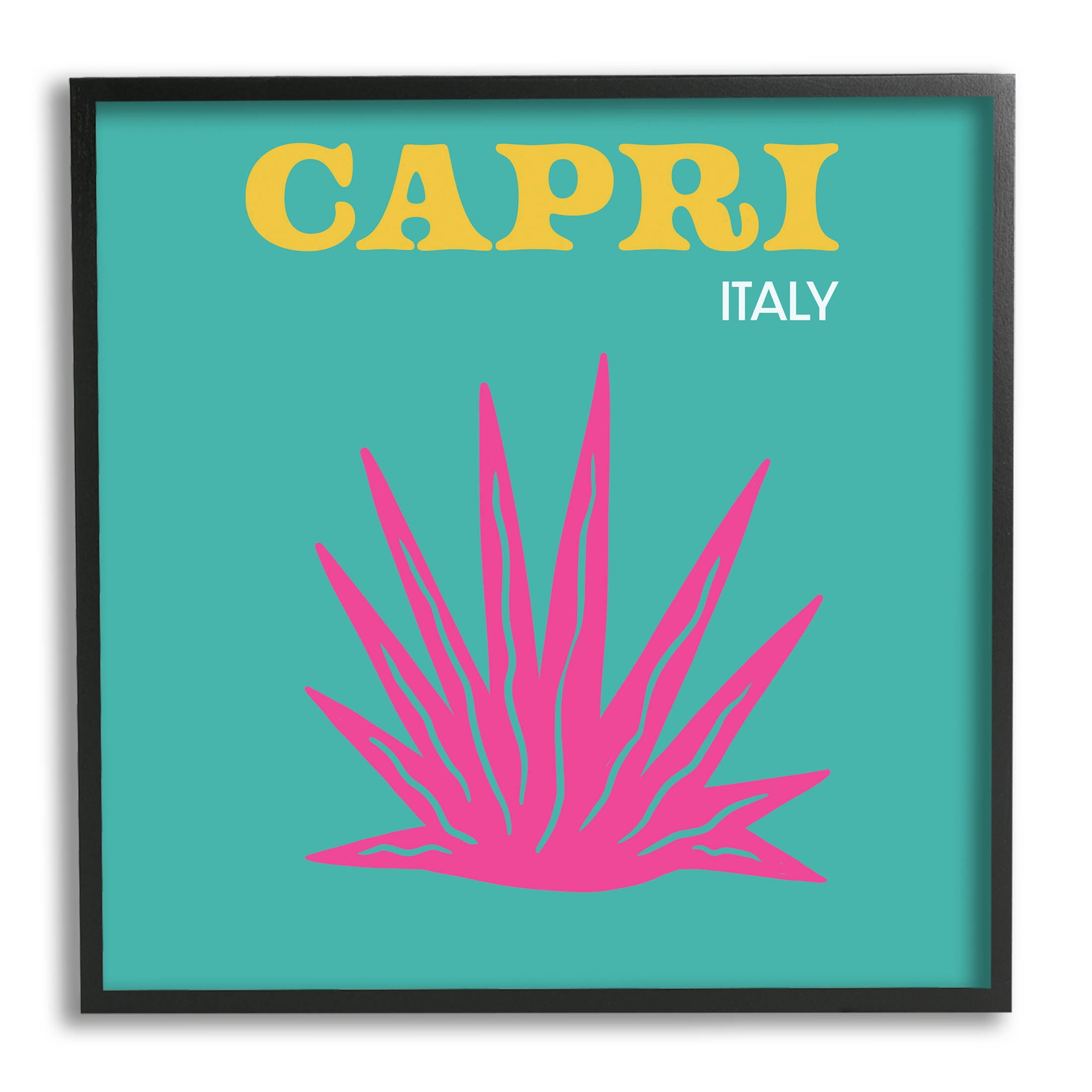 Stupell Industries Capri Modern Tropical Plant Graphic Art Black Framed Art Print Wall Art, Design by The Saturday Evening Post