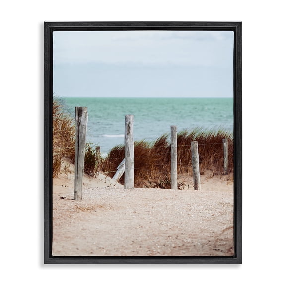 Stupell Industries Capricious Dreams Beach Coast Black Framed Floater Canvas Wall Art design by Marcus Prime, 31 x 25