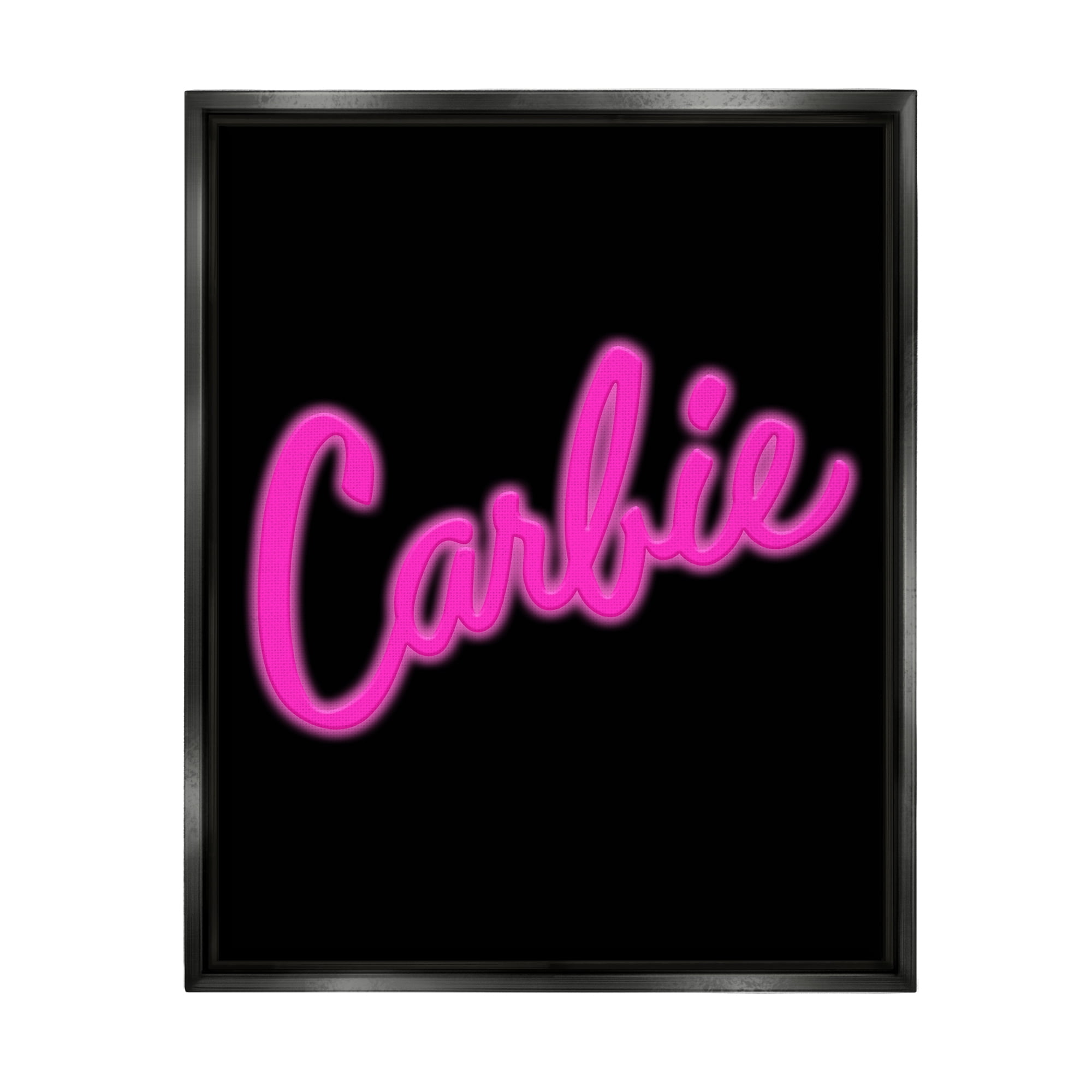 Stupell Industries Carbie Funny Food Phrase Inspirational Painting Black Floater Framed Canvas Art Print Wall Art, 17 x 21