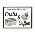 thumbnail image 1 of Stupell Industries Carbs and Coffee Kitchen Humor Rustic Word Design Graphic Art Black Framed Art Print Wall Art, 11x14, by The Saturday Evening Post, 1 of 7
