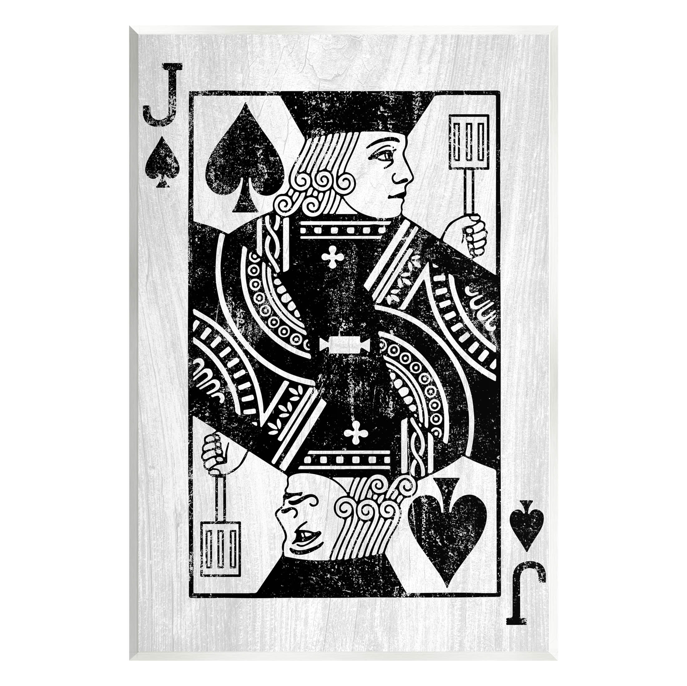 Stupell Industries Card Deck Jack Spade Symbol Graphic Art Unframed Art