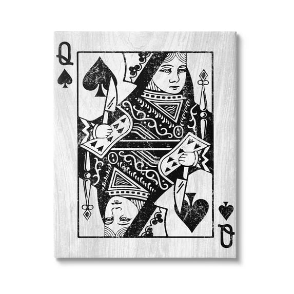 Stupell Industries Card Deck Queen Imagery Graphic Art Gallery Wrapped Canvas Print Wall Art, Design by Lil' Rue