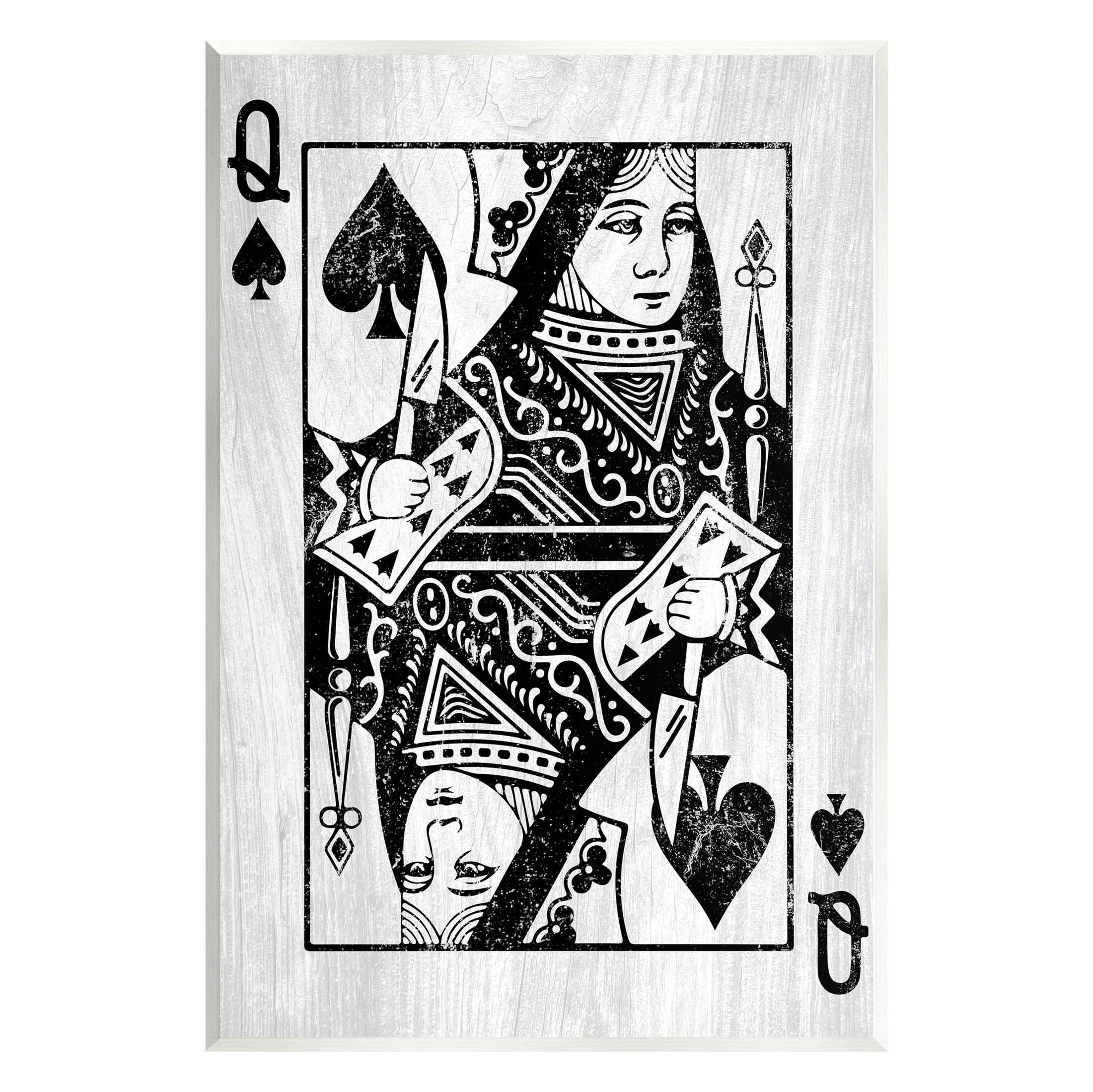 Stupell Industries Card Deck Queen Imagery Graphic Art Unframed Art Print Wall Art, Design by Lil' Rue