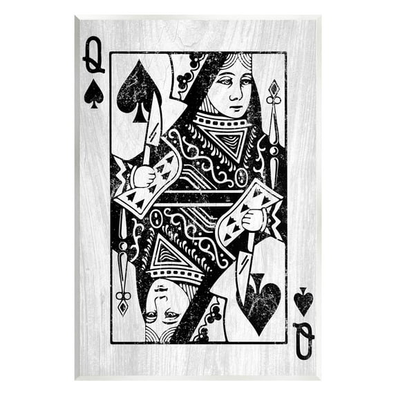 Stupell Industries Card Deck Queen Imagery Graphic Art Unframed Art Print Wall Art, Design by Lil' Rue