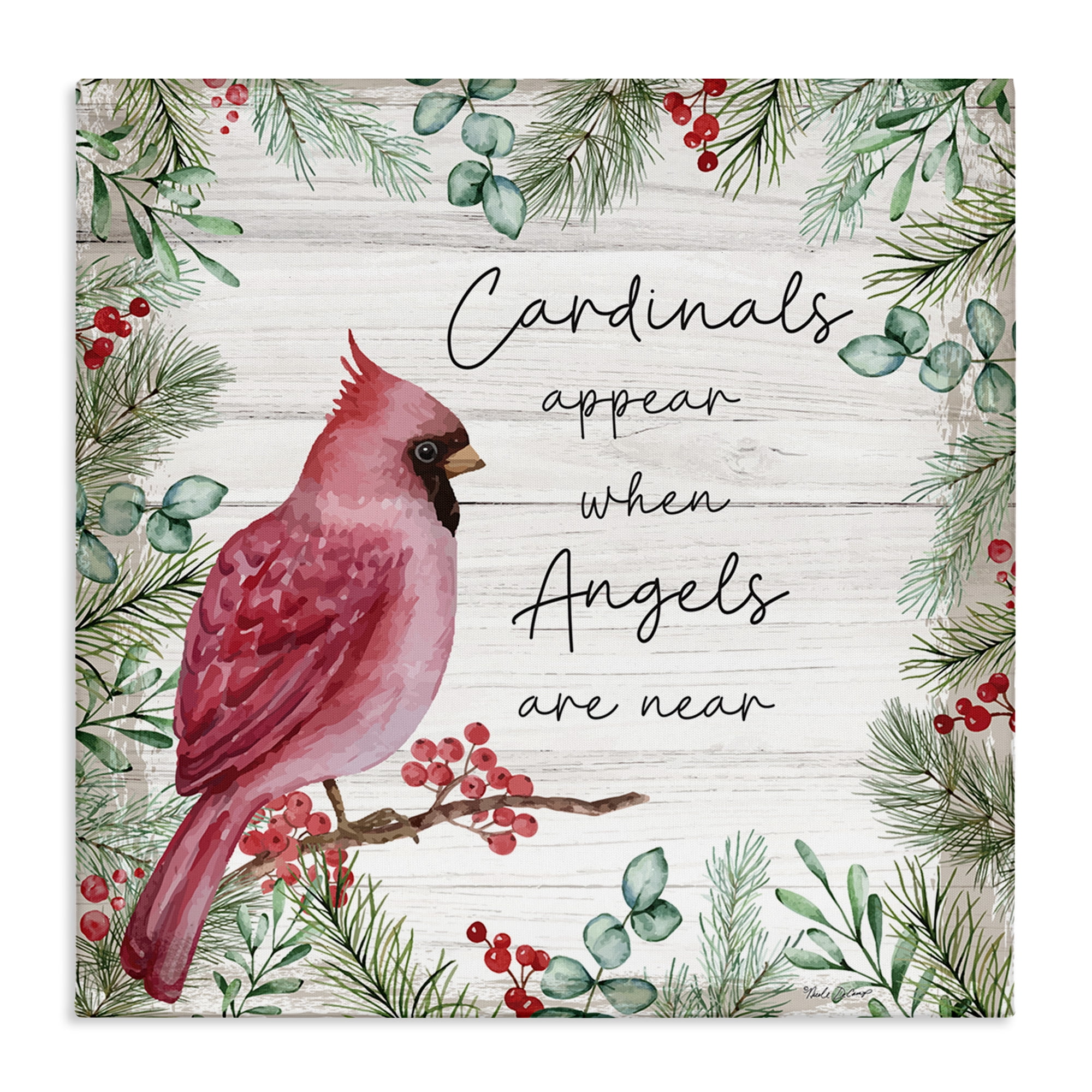 Stupell Industries Cardinals & Angels Phrase Animals & Insects Painting Gallery Wrapped Canvas Art Print Wall Art, 36 x 36
