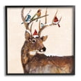 thumbnail image 1 of Stupell Industries Cardinals Perched Snowy Antlers Holiday Painting Black Framed Art Print Wall Art, 1 of 7