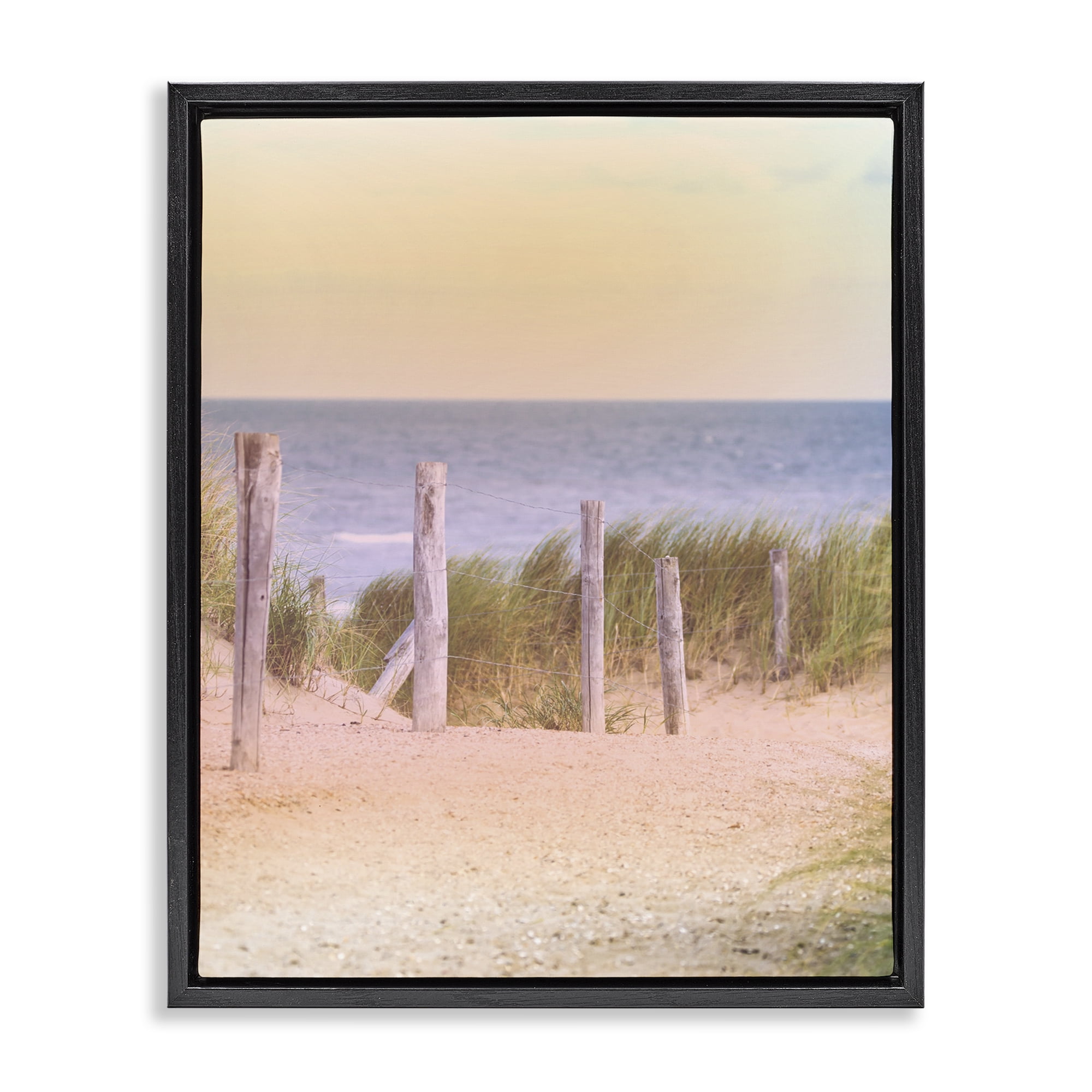 Stupell Industries Carefree Beach Vacation Black Framed Floater Canvas Wall Art, design by Marcus Prime