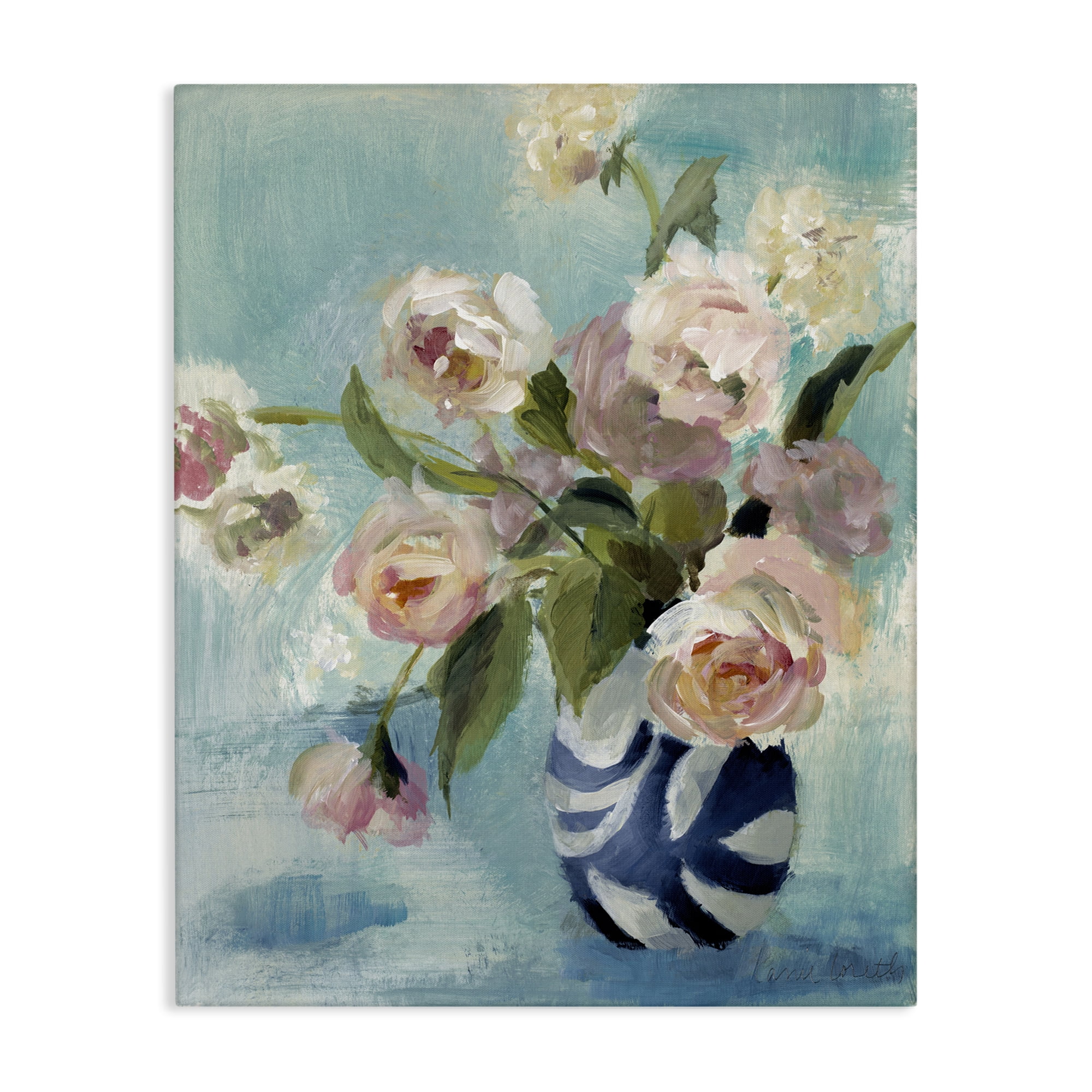 Stupell Industries Carefree Rose Blooms Botanical & Floral Painting Gallery Wrapped Canvas Art Print Wall Art, 36 x 48