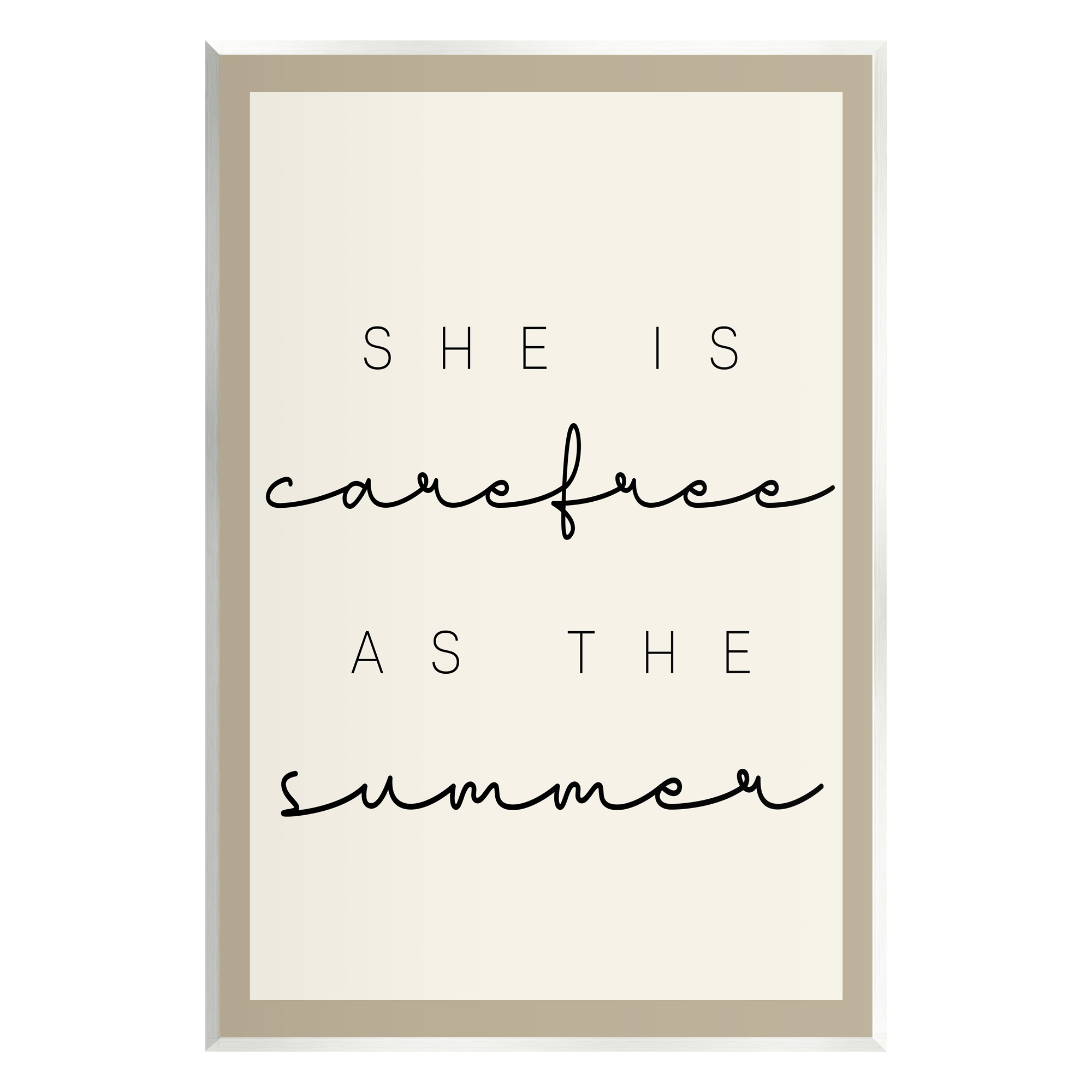 Stupell Industries Carefree Summer Phrase Inspirational Painting Unframed Art Print Wall Art, 10 x 15