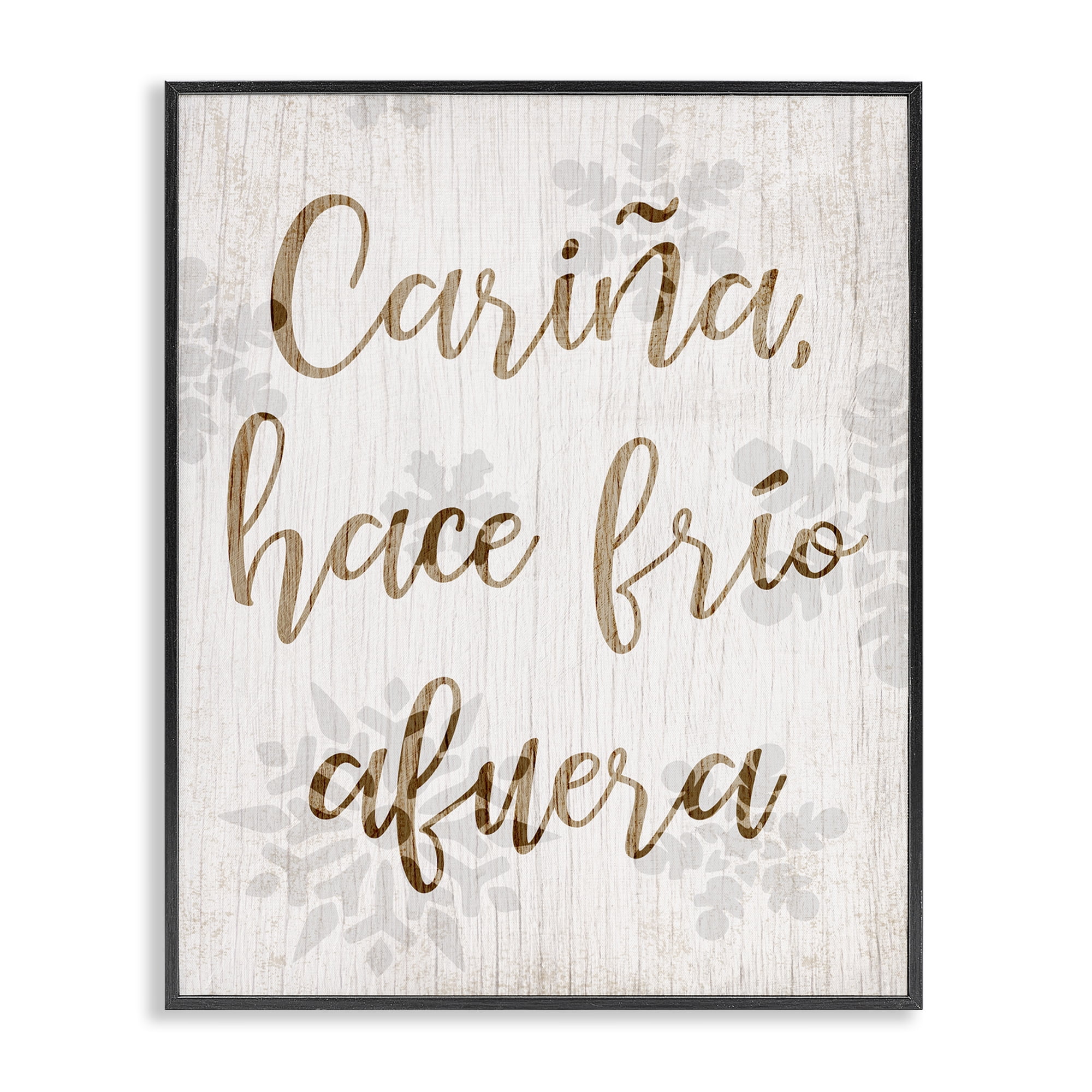 Stupell Industries Cariña Hace Frio Afuera Holiday Painting Black Framed Art Print Wall Art, 11 x 14