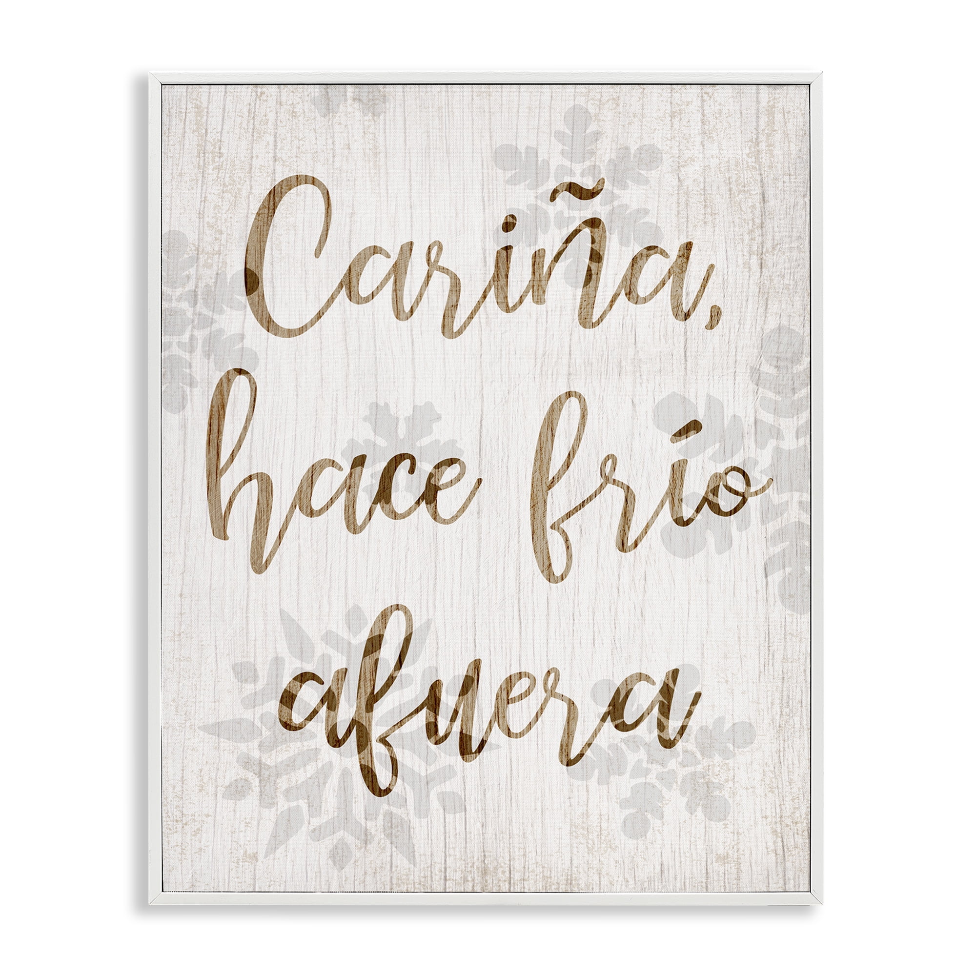 Stupell Industries Cariña Hace Frio Afuera Holiday Painting White Framed Art Print Wall Art, 24 x 30