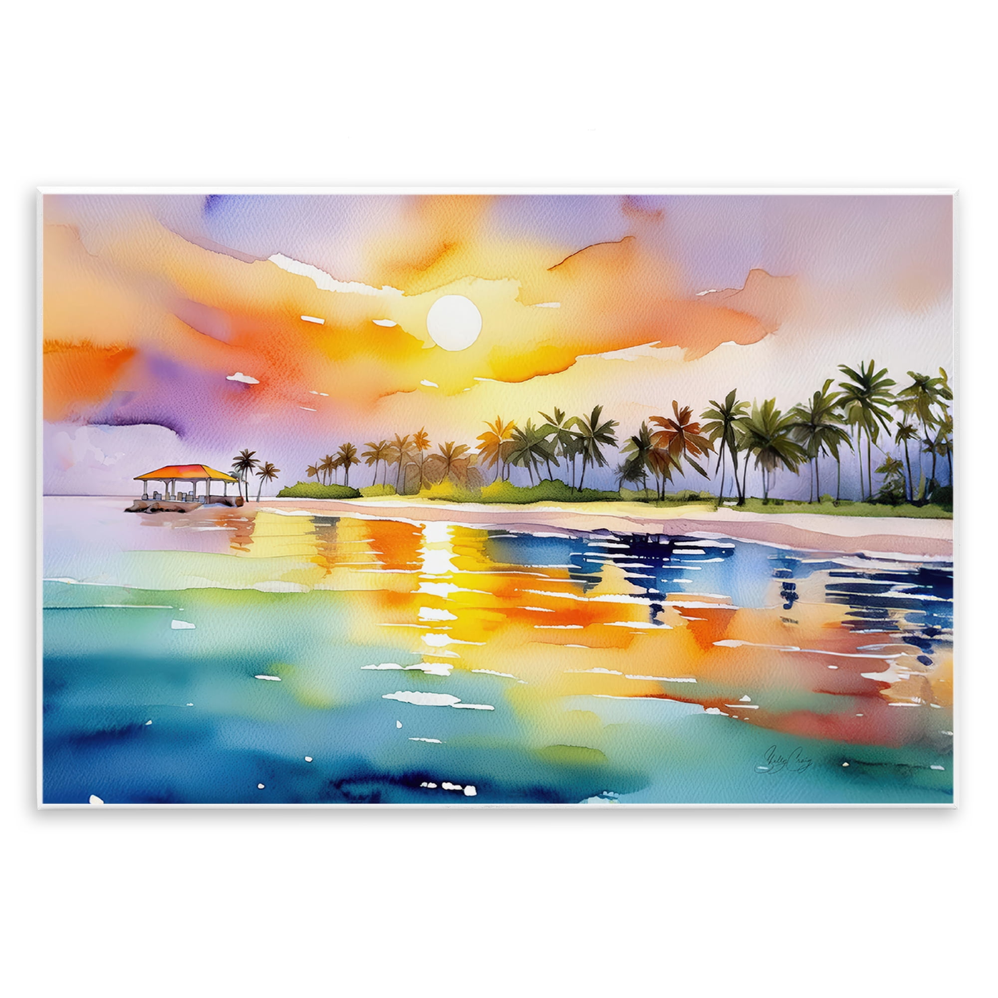 Stupell Industries Caribbean Calm Sunset Wall Plaque Art, design by Shelly Craig
