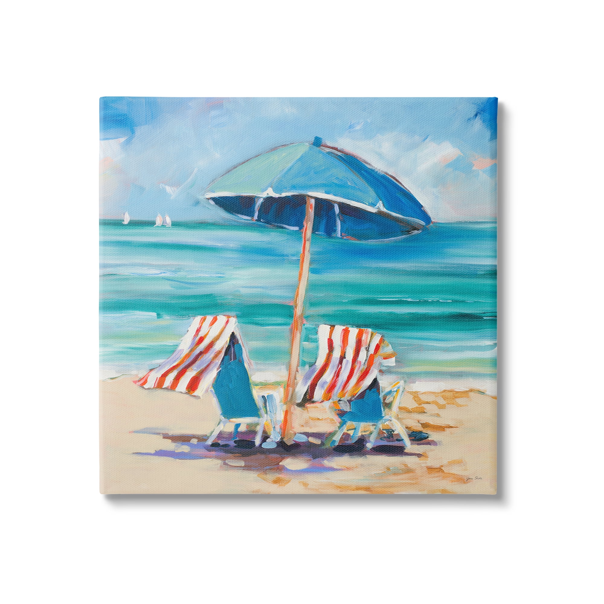 Stupell Industries Caribbean Delight Scenery Nature Painting Gallery Wrapped Canvas Print Wall Art, 17 x 17