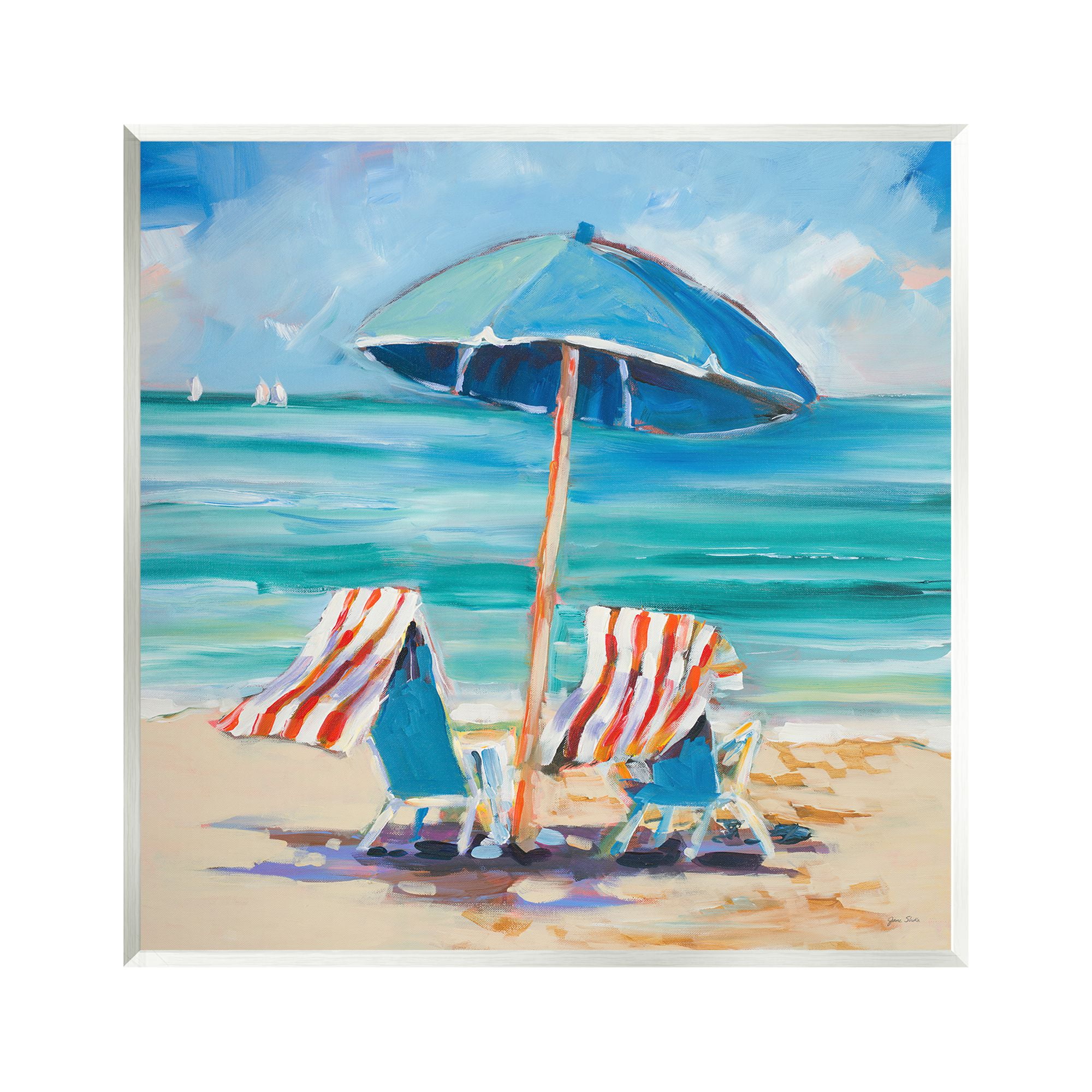 Stupell Industries Caribbean Delight Scenery Nature Painting Unframed Art Print Wall Art, 12 x 12