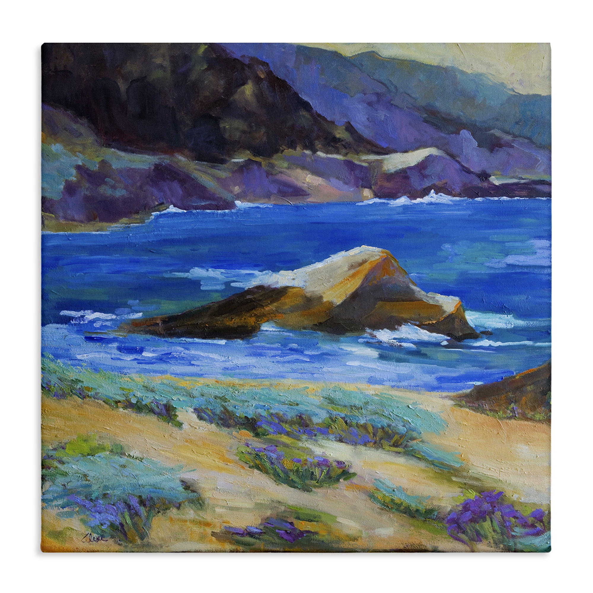 Stupell Industries Carmel Cove Landscape Landscape & Nature Painting Wrapped Canvas Art Print Wall Art, 36 x 36
