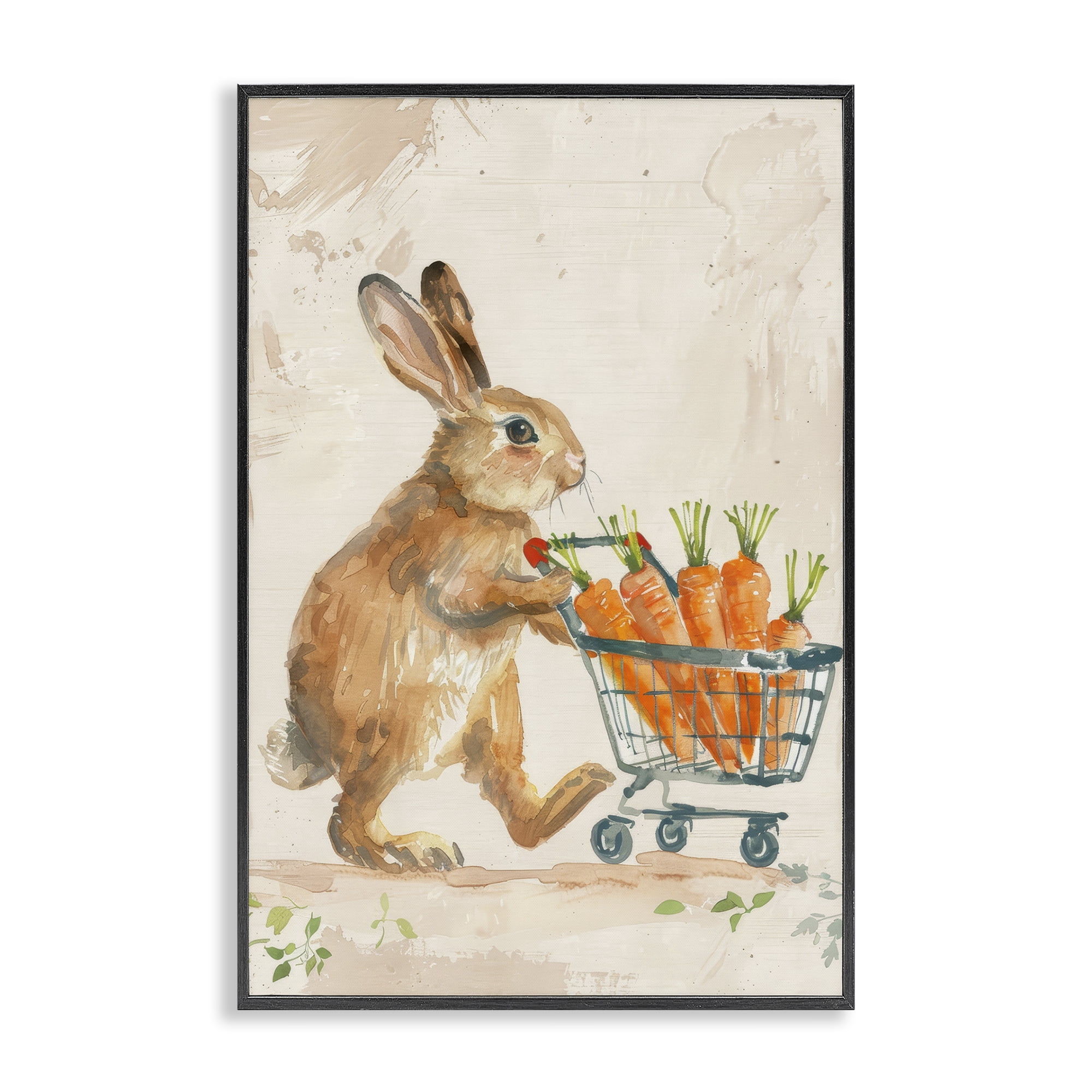 Carrot Connoisseur Rabbit Black Framed Giclee Art, 16 x 24