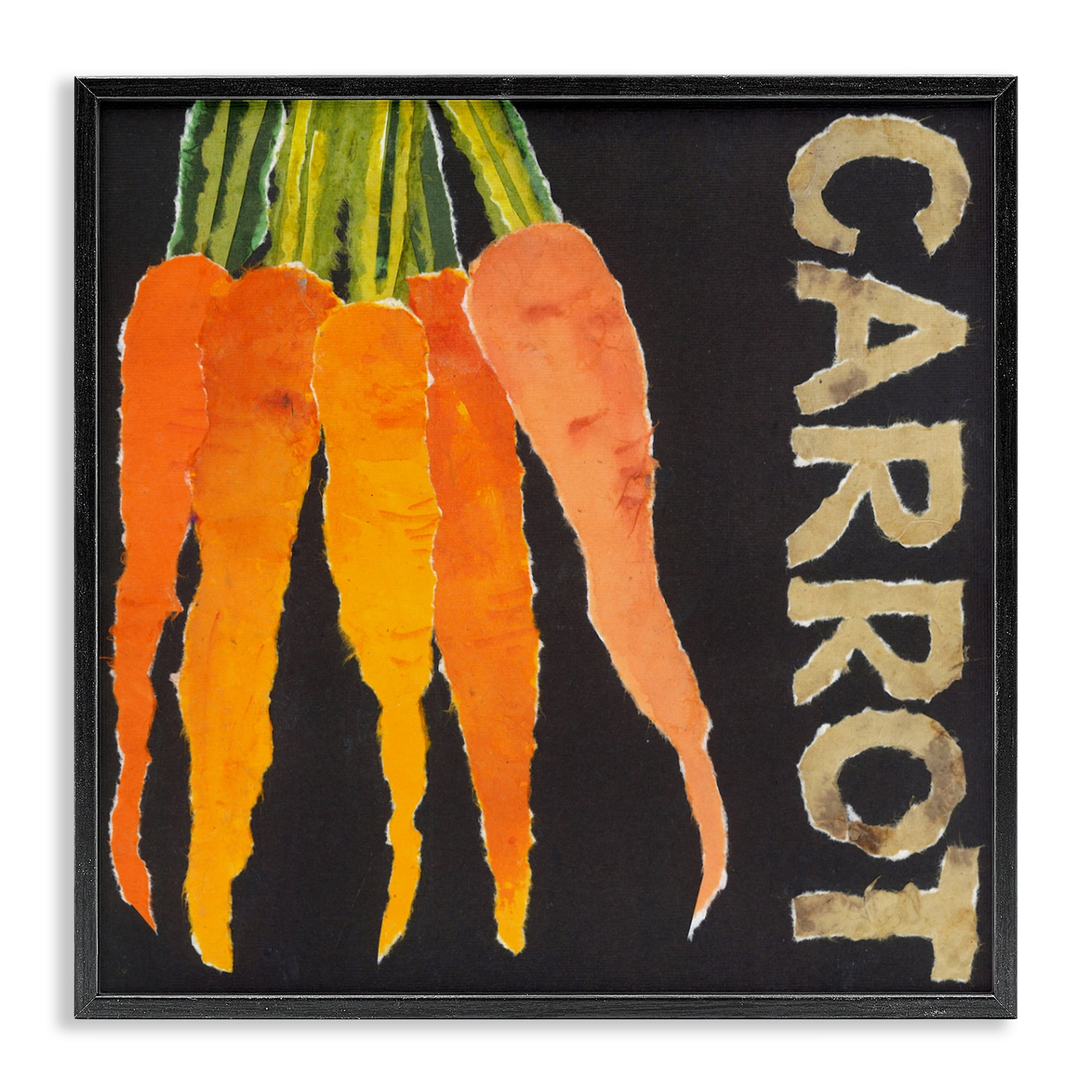 Stupell Industries Carrot Root Vegetable Black Framed Giclee Art, design by Nancy Overton