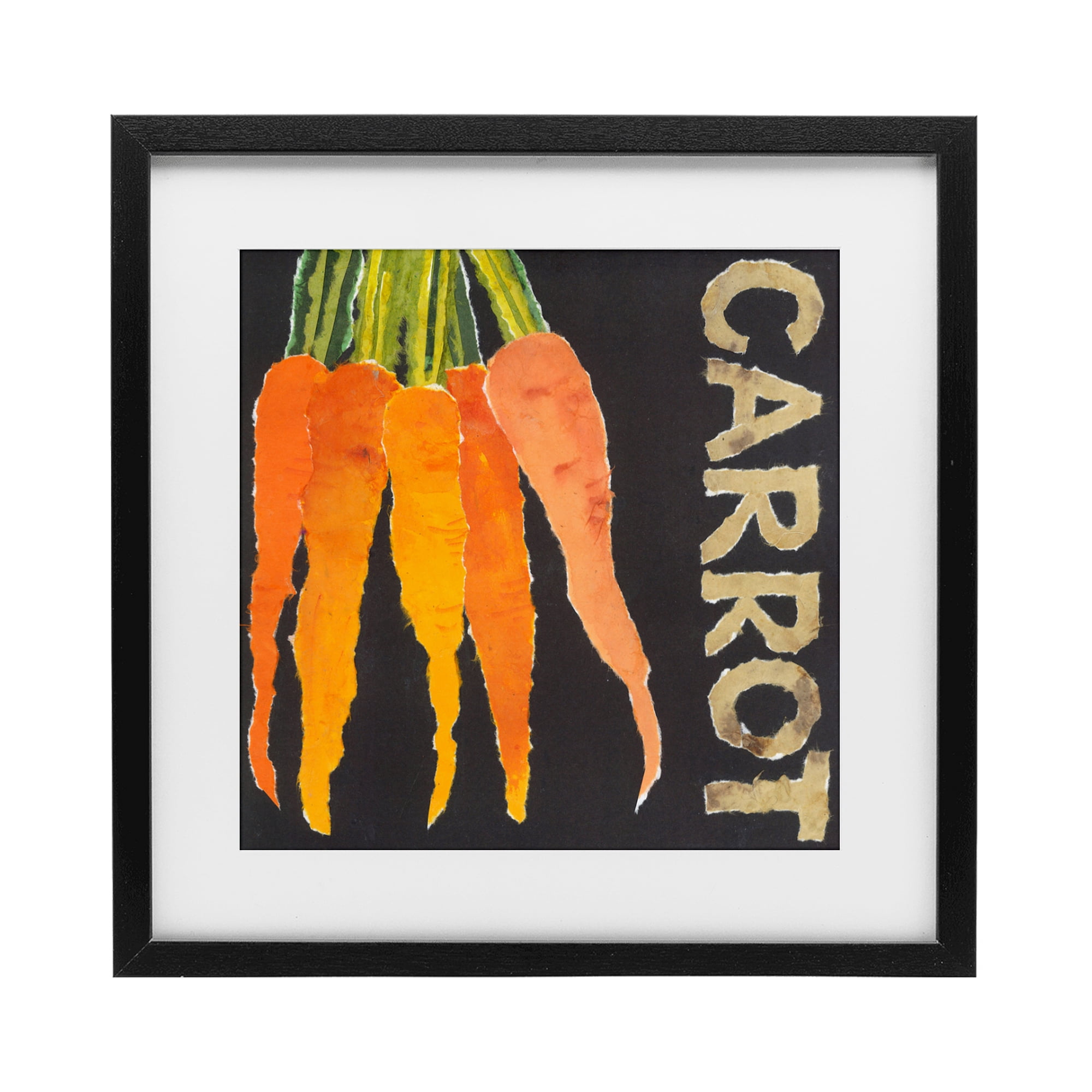 Stupell Industries Carrot Root Vegetable Black Framed Print Under Glass, design by Nancy Overton