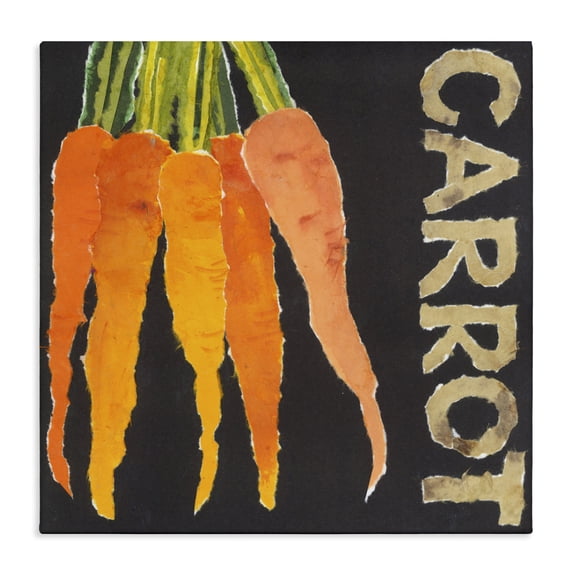 Stupell Industries Farmhouse Carrot Root Vegetable Canvas Art, 17 x 17, by Nancy Overton