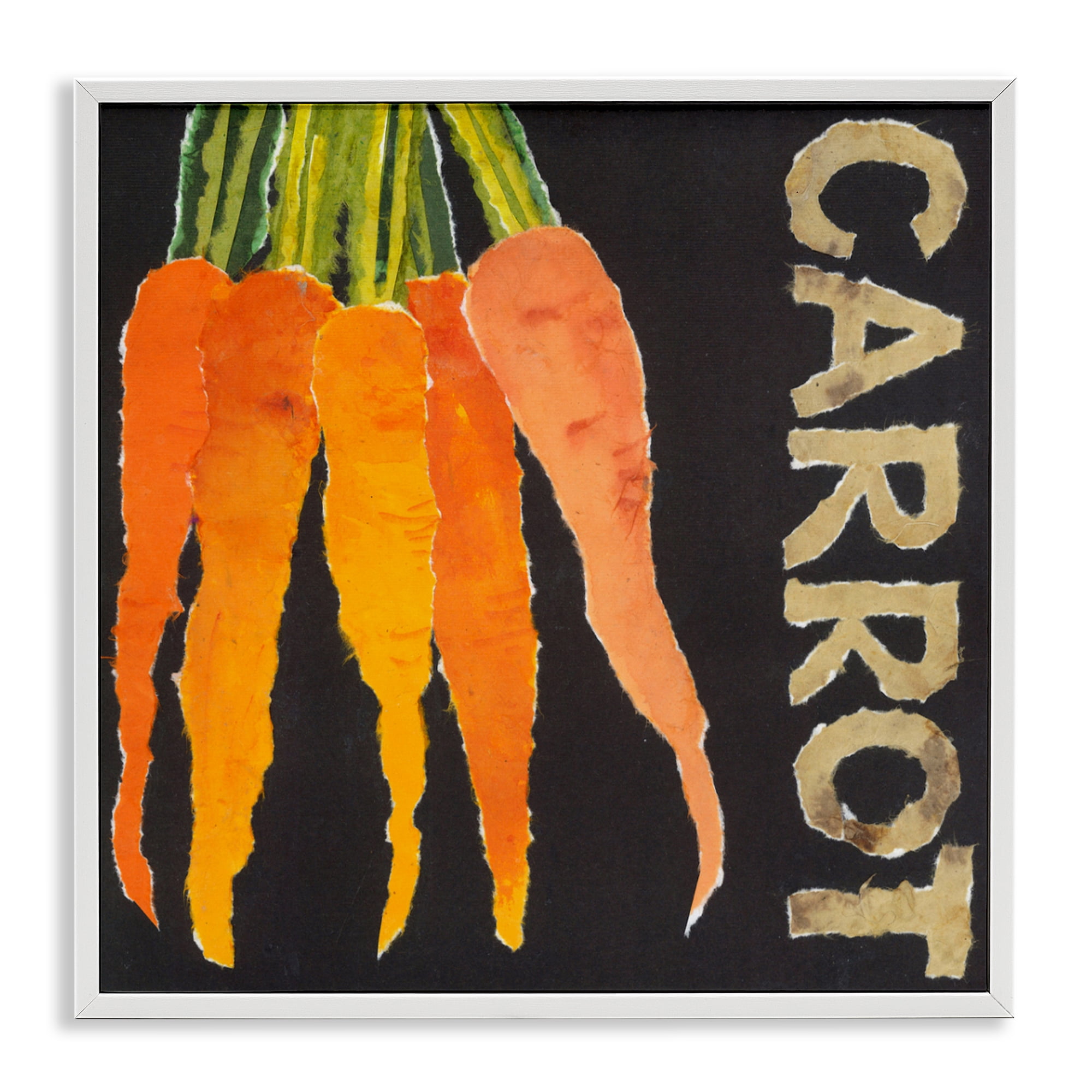 Stupell Industries Carrot Root Vegetable White Framed Giclee Art, design by Nancy Overton